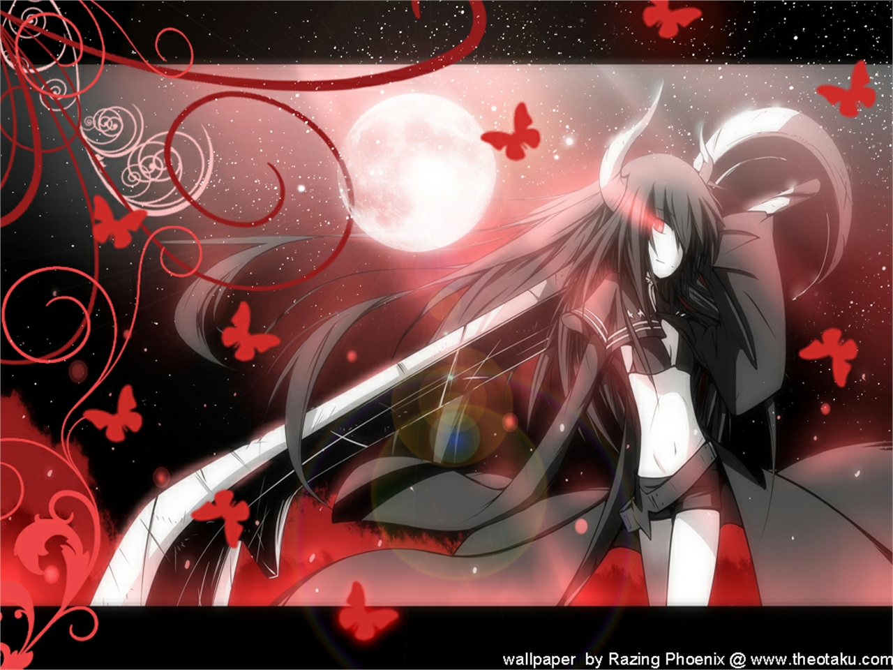 Black Gold Saw with Horns and Sword HD Wallpaper