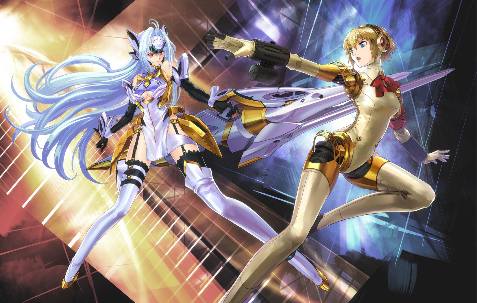 Aigis from Persona and another android girl HD Wallpaper