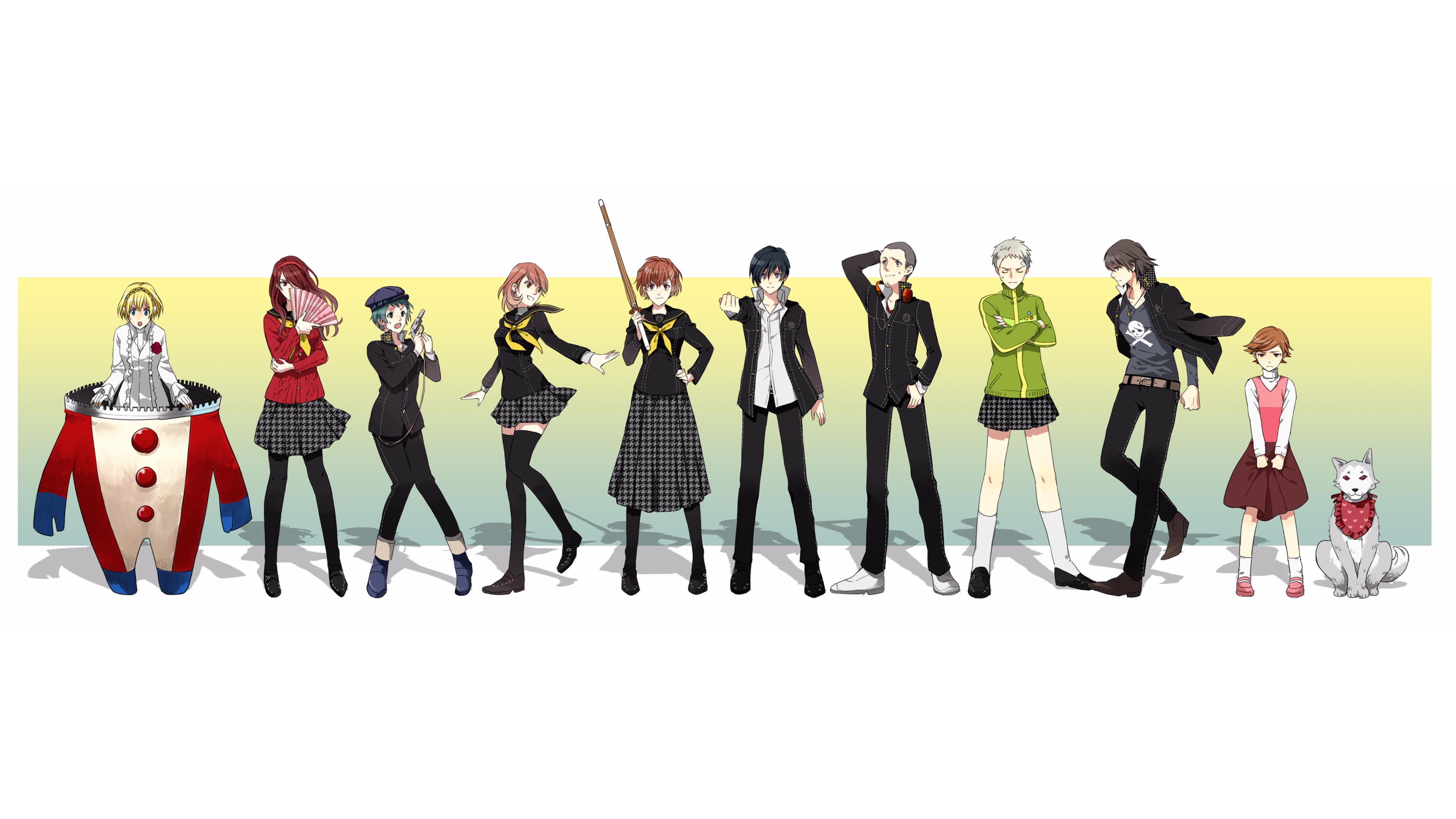 Persona characters standing in a line HD Wallpaper