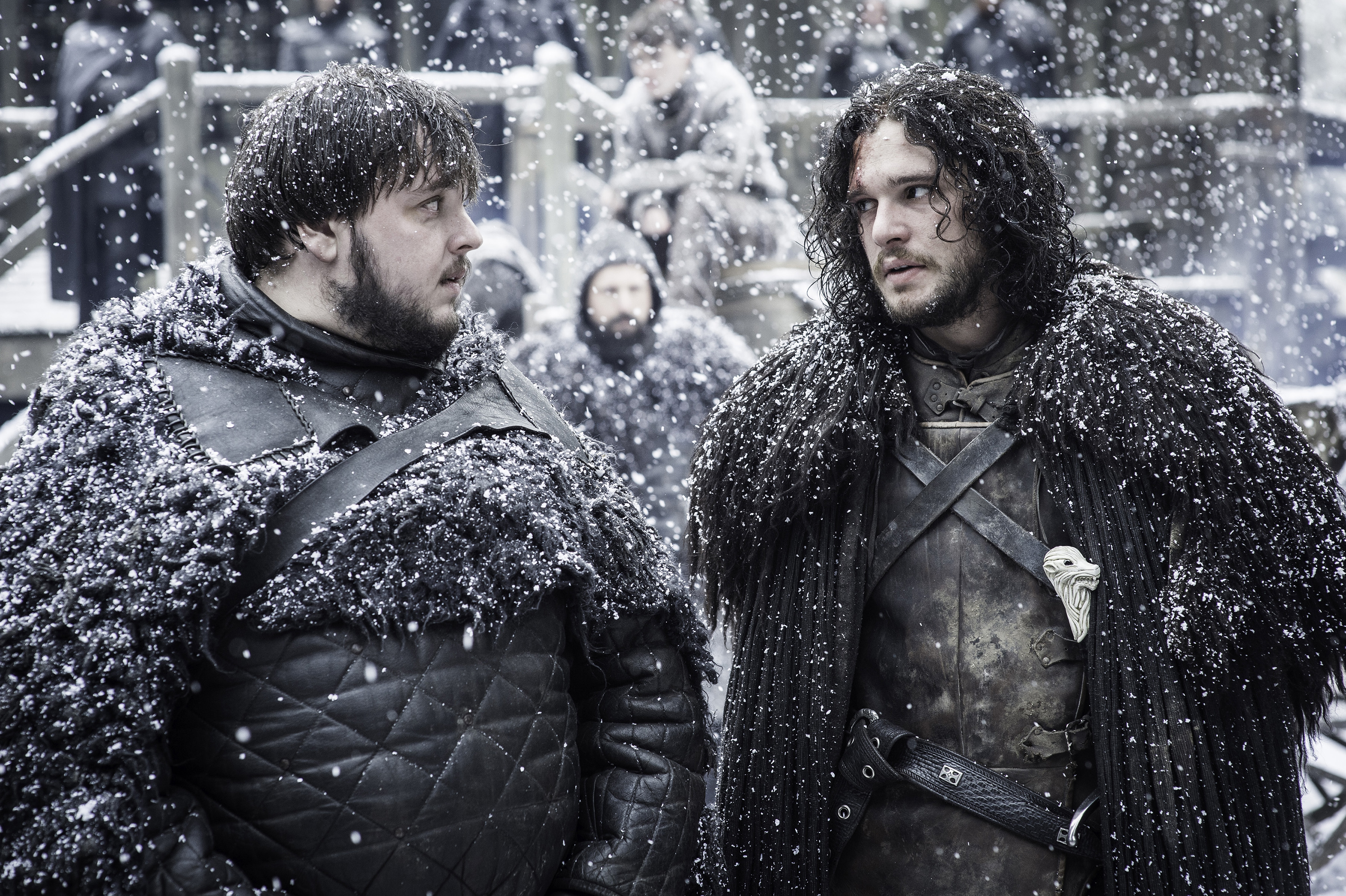 Samwell Tarly and Jon Snow in the snow HD Wallpaper
