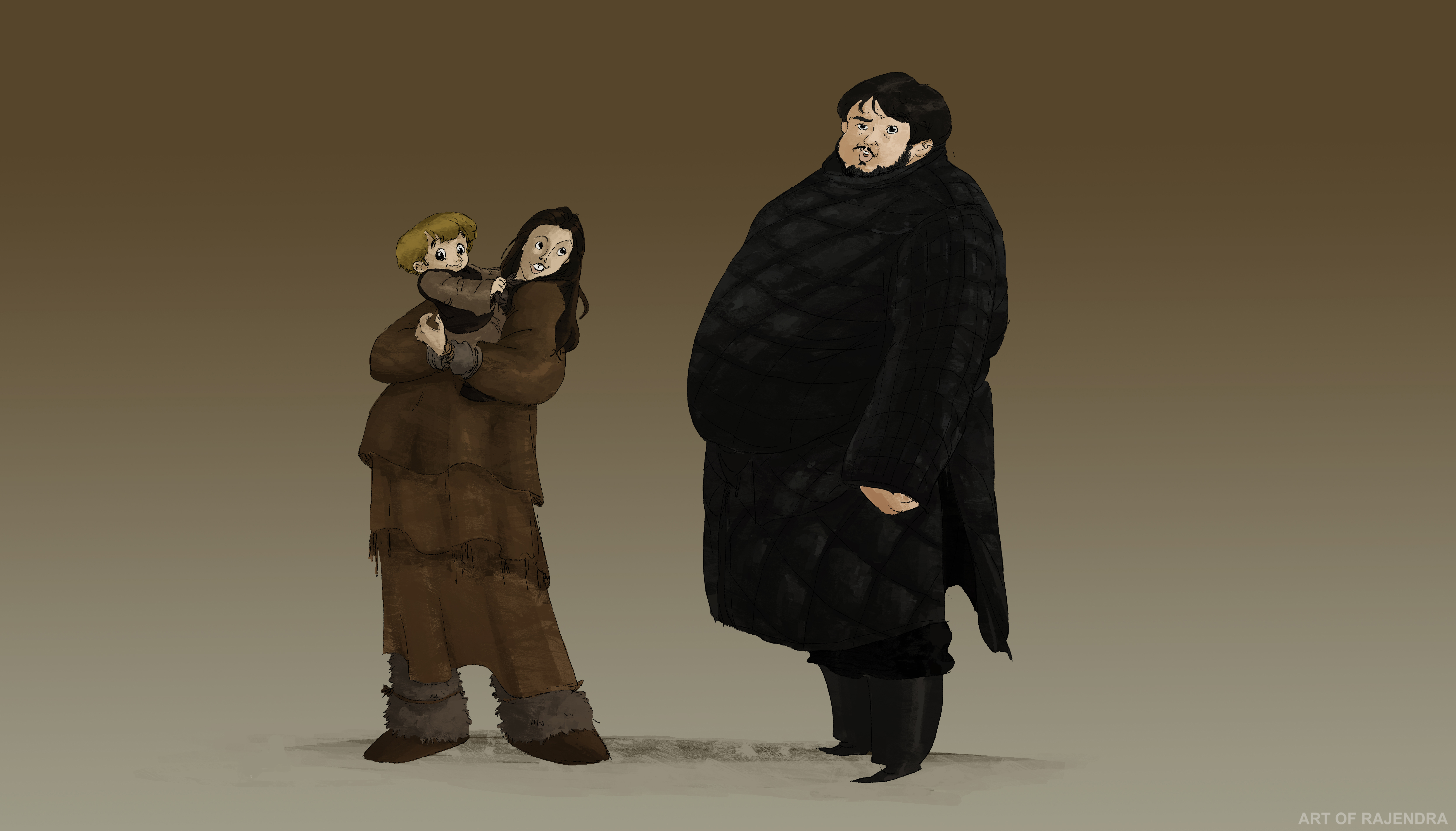 Samwell Tarly with children HD Wallpaper