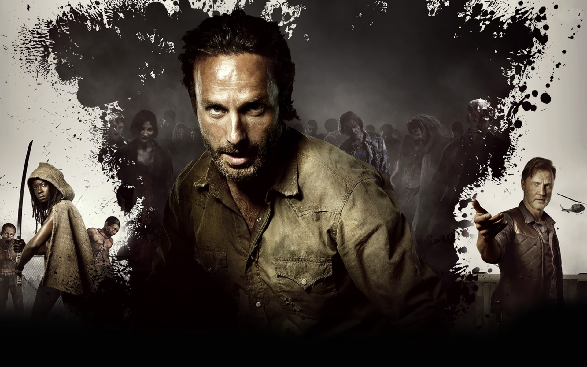 The Walking Dead Michonne and Rick Grimes HD Wallpaper