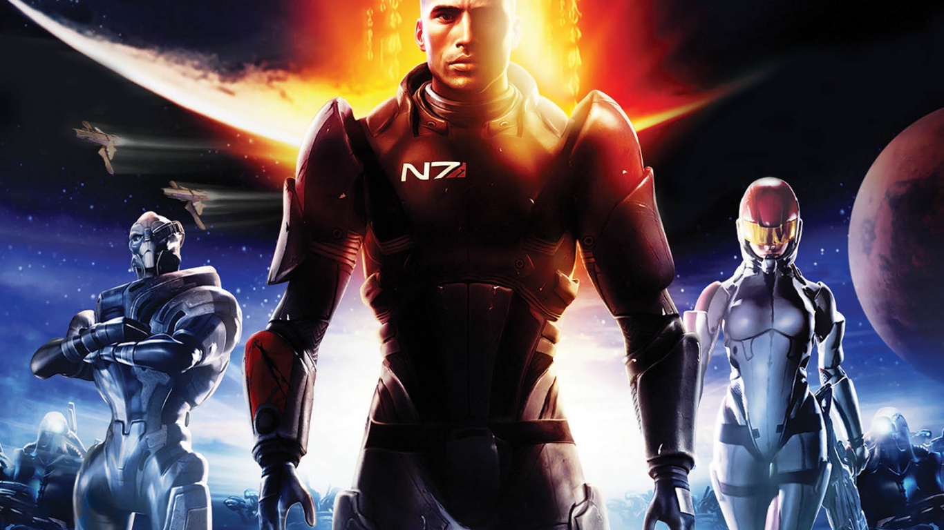 Commander Shepard and allies from Mass Effect HD Wallpaper