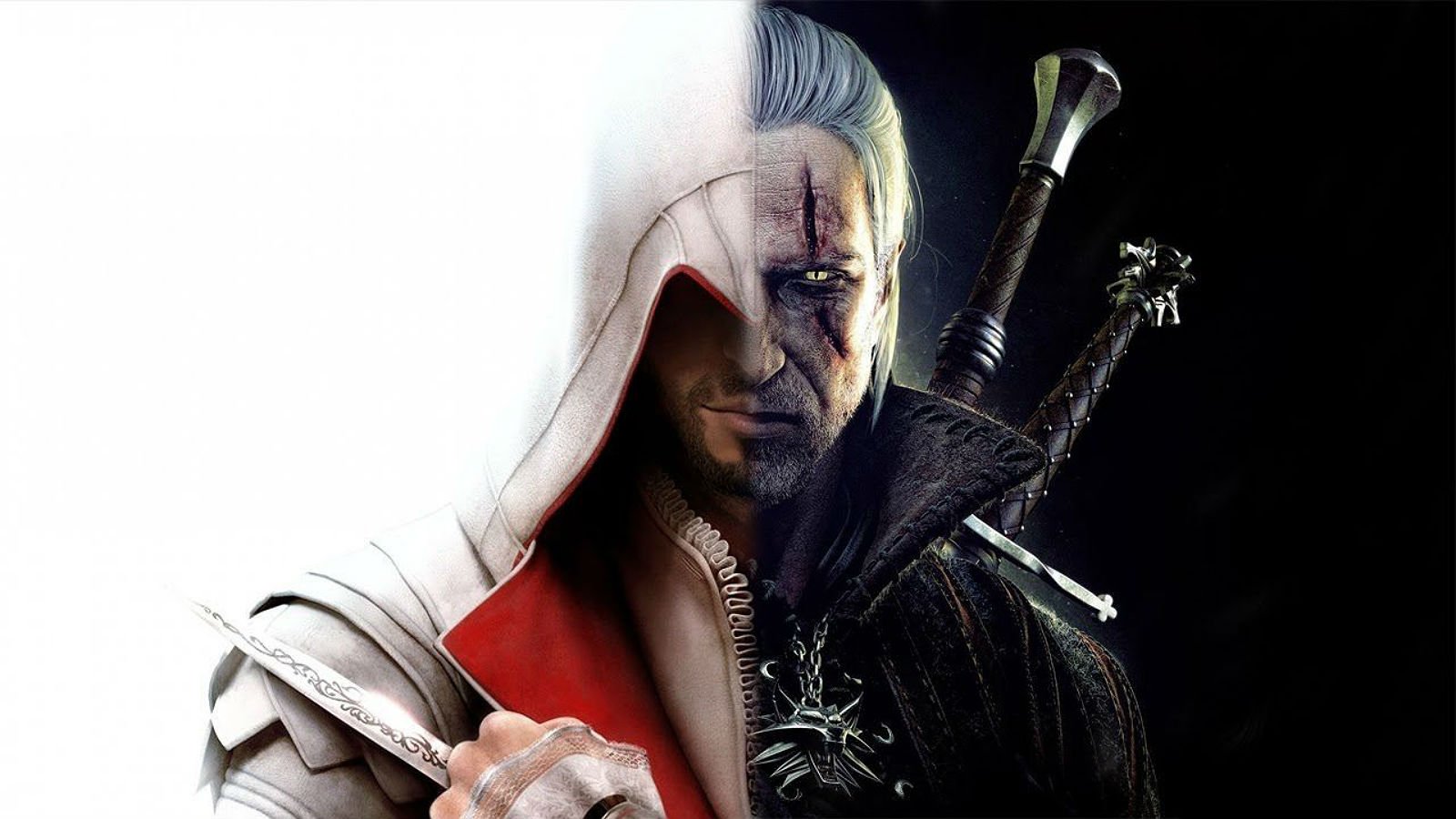 Ezio Auditore da Firenze and Geralt of Rivia HD Wallpaper