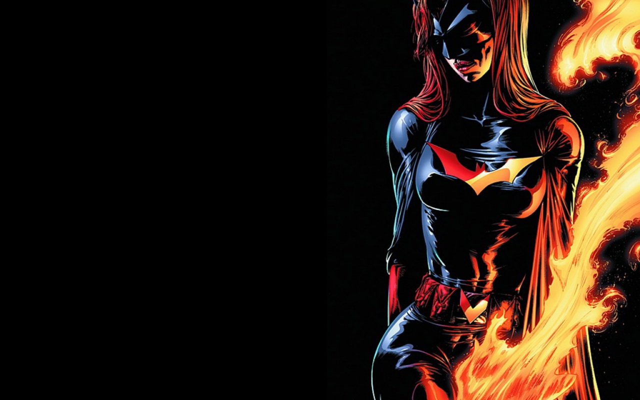 Batwoman from DC Comics with fire HD Wallpaper