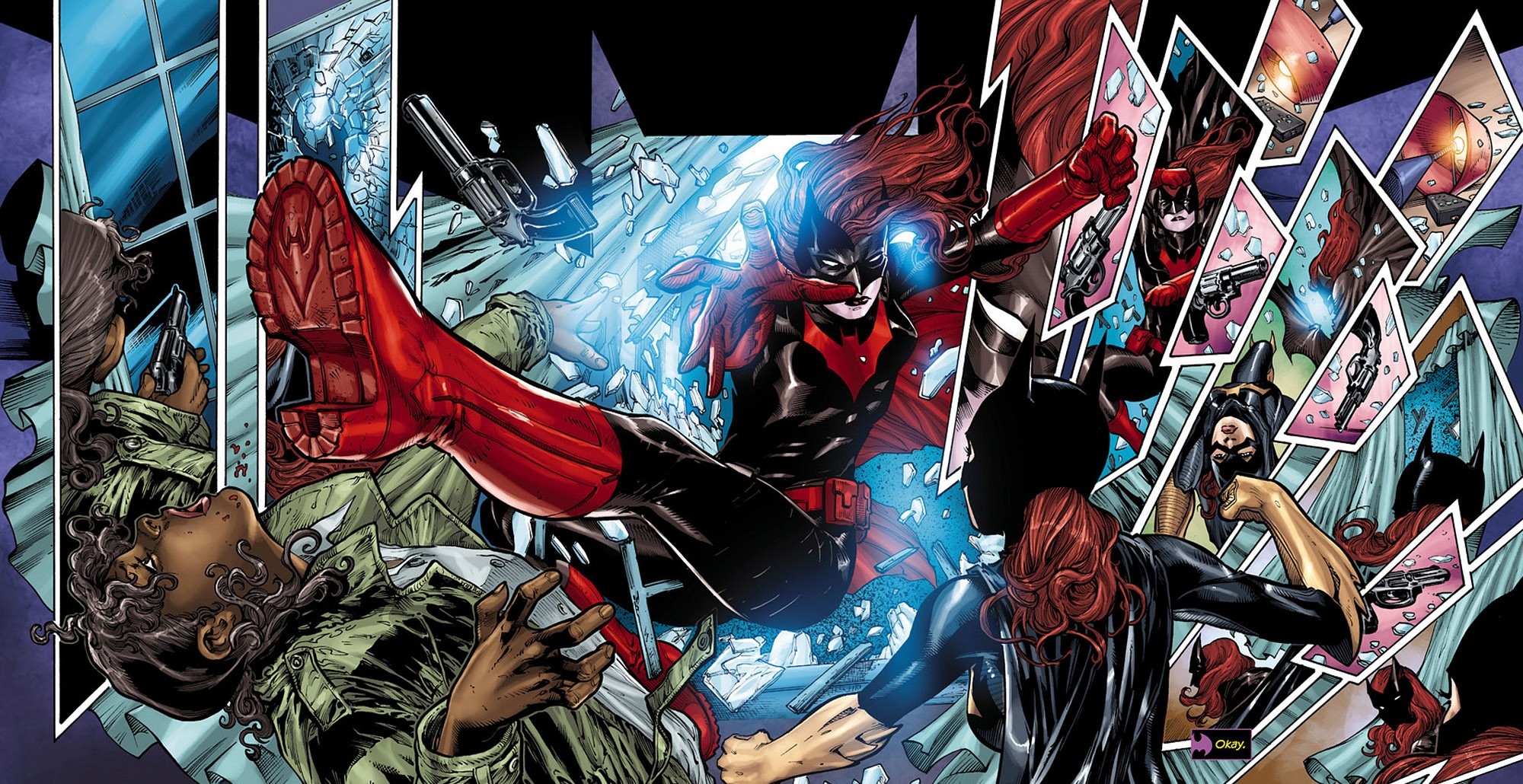 Batwoman fighting enemies HD Wallpaper