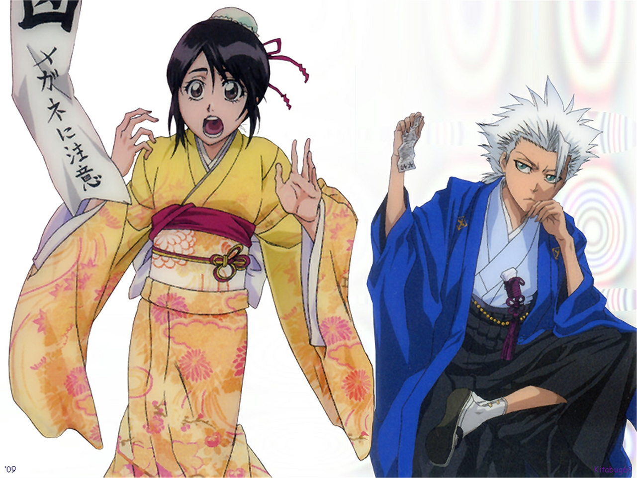 Momo Hinamori and Toushiro Hitsugaya from Bleach HD Wallpaper
