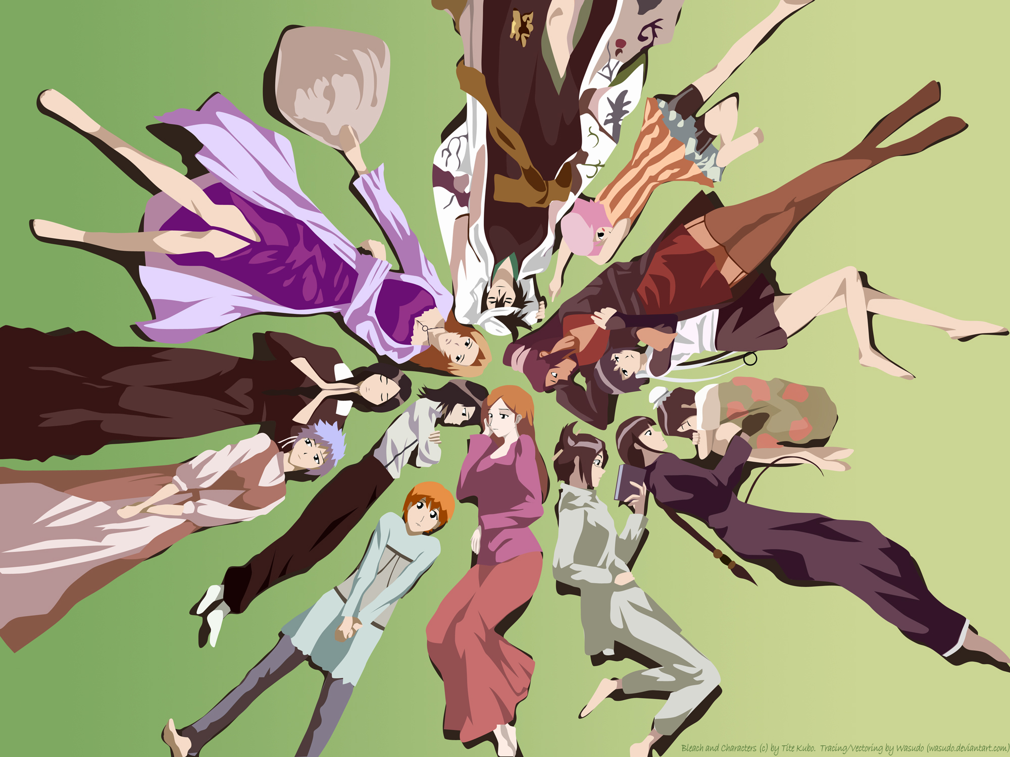 Bleach Characters Lying Down HD Wallpaper