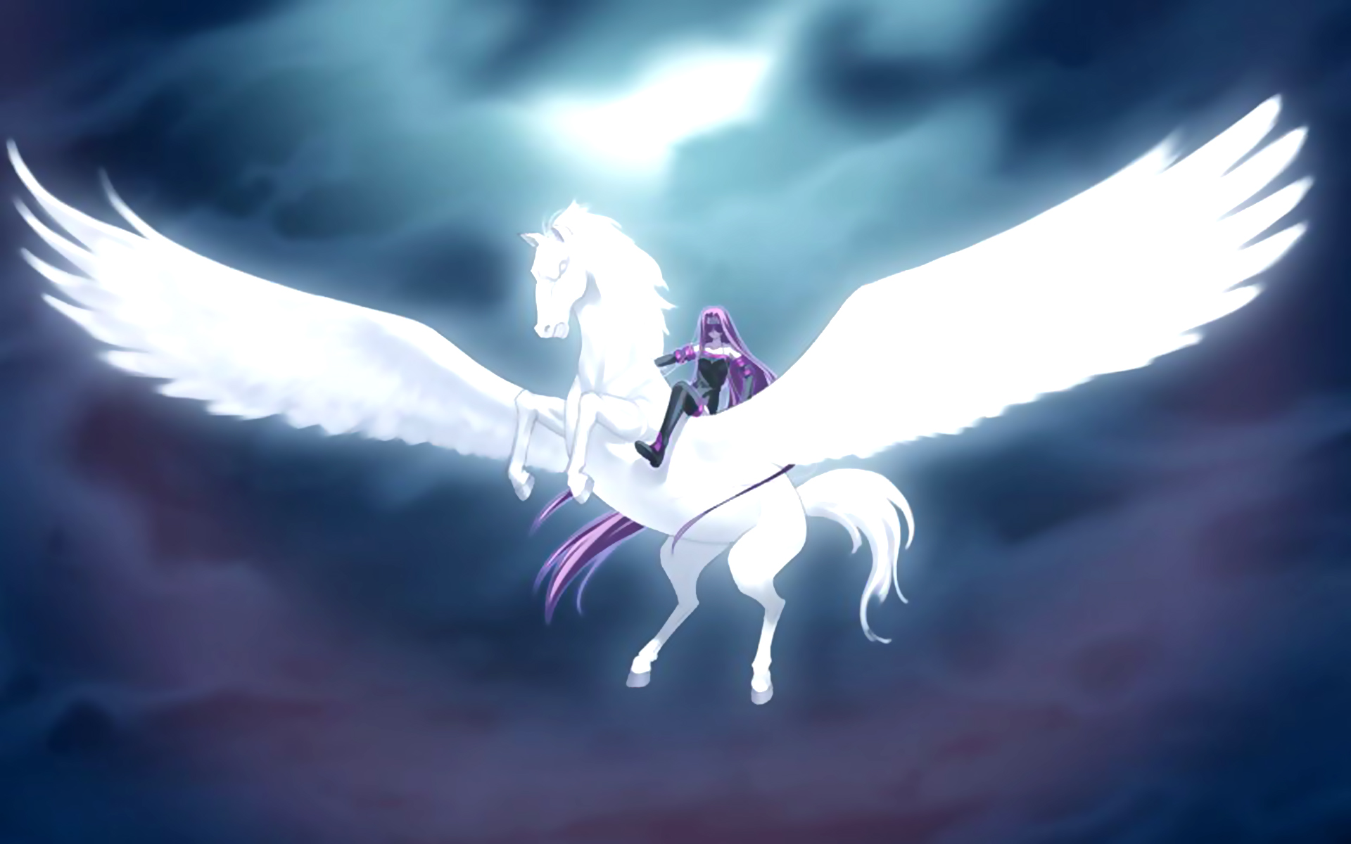 Rider from Fate/stay Night riding a Pegasus HD Wallpaper