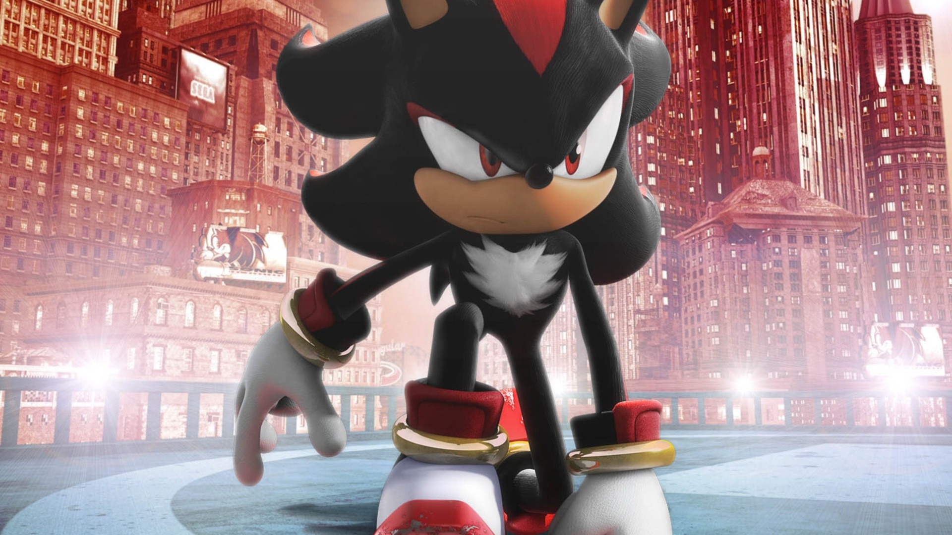 Shadow the Hedgehog in a City HD Wallpaper