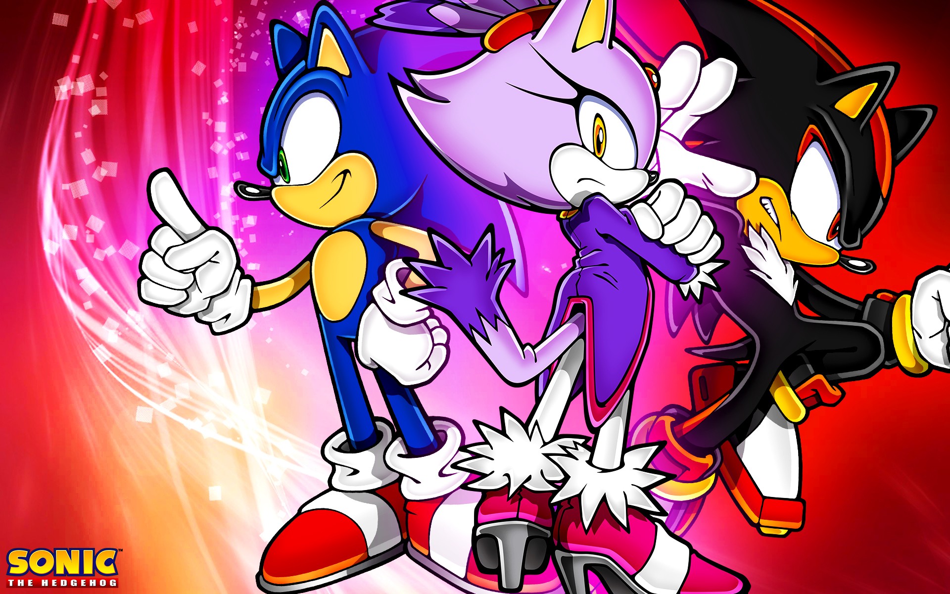 Sonic the Hedgehog, Blaze the Cat, and Shadow the Hedgehog HD Wallpaper