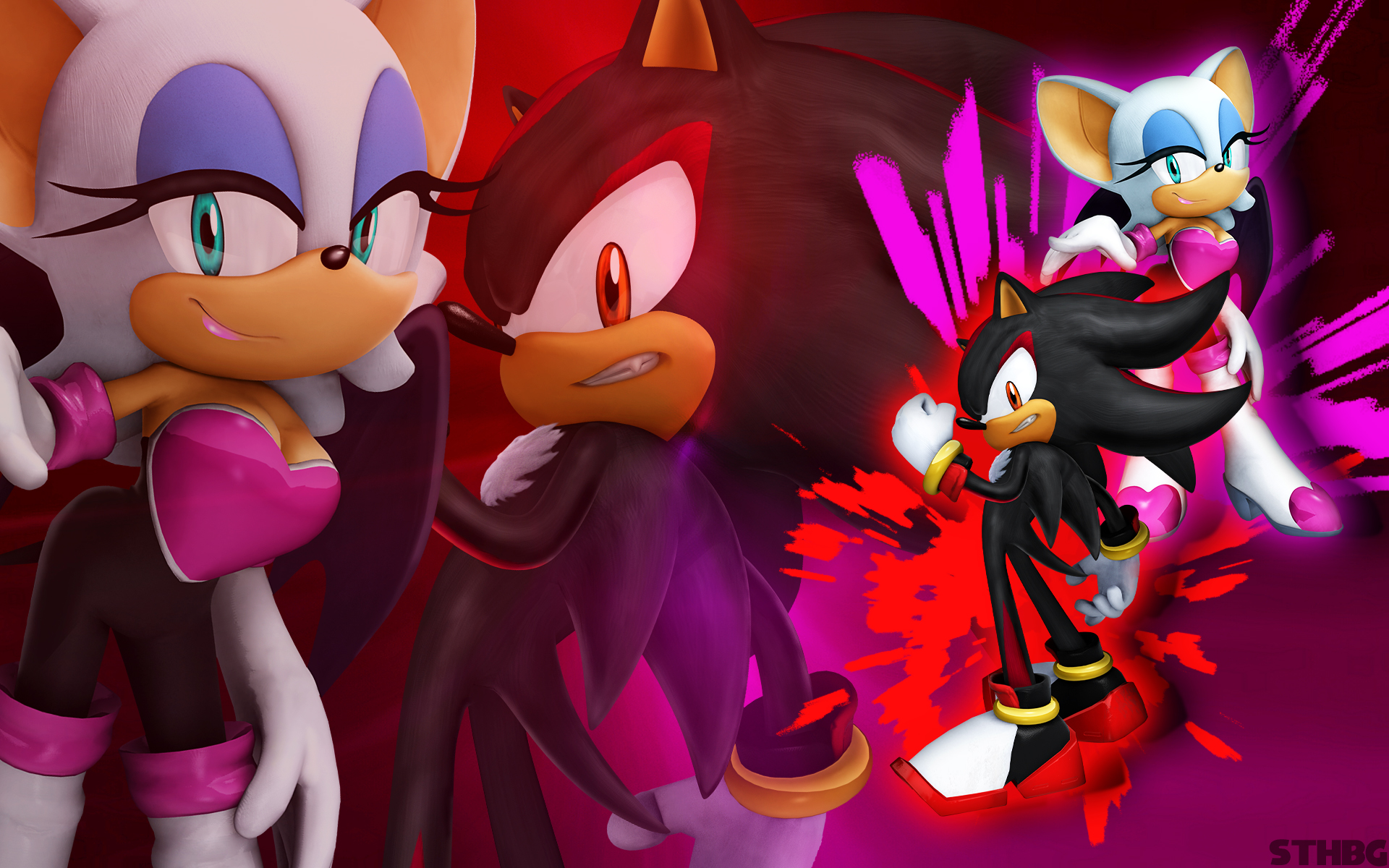 Shadow the Hedgehog and Rouge the Bat HD Wallpaper