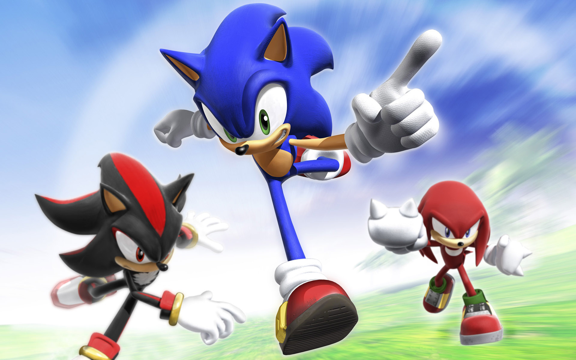 Sonic the Hedgehog, Shadow the Hedgehog, and Knuckles the Echidna HD Wallpaper