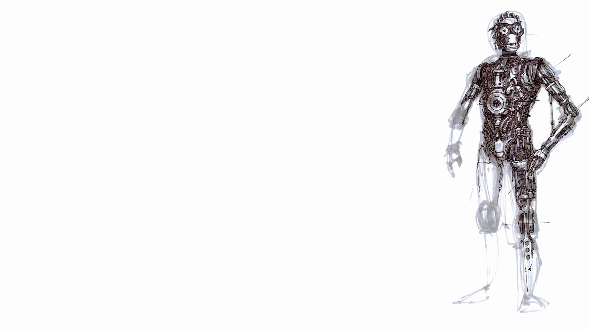 C-3PO sketch from Star Wars HD Wallpaper