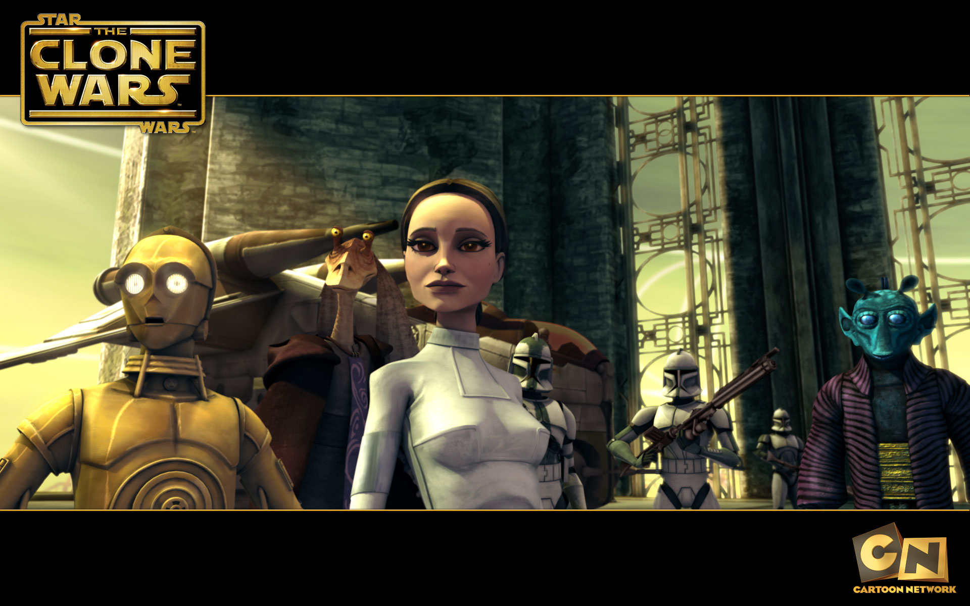 Star Wars The Clone Wars C-3PO and Padmé Amidala HD Wallpaper