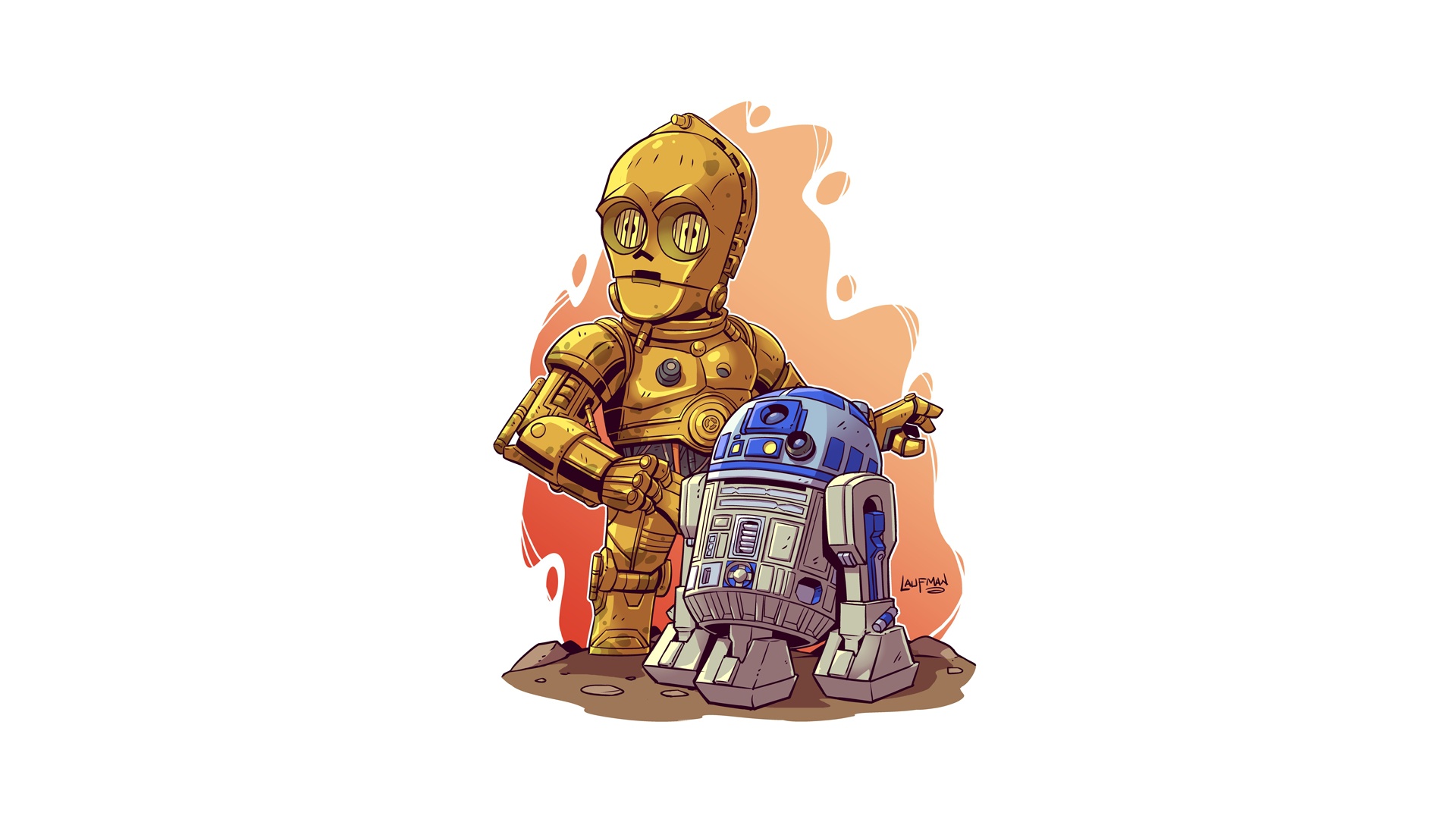 C-3PO and R2-D2 from Star Wars HD Wallpaper