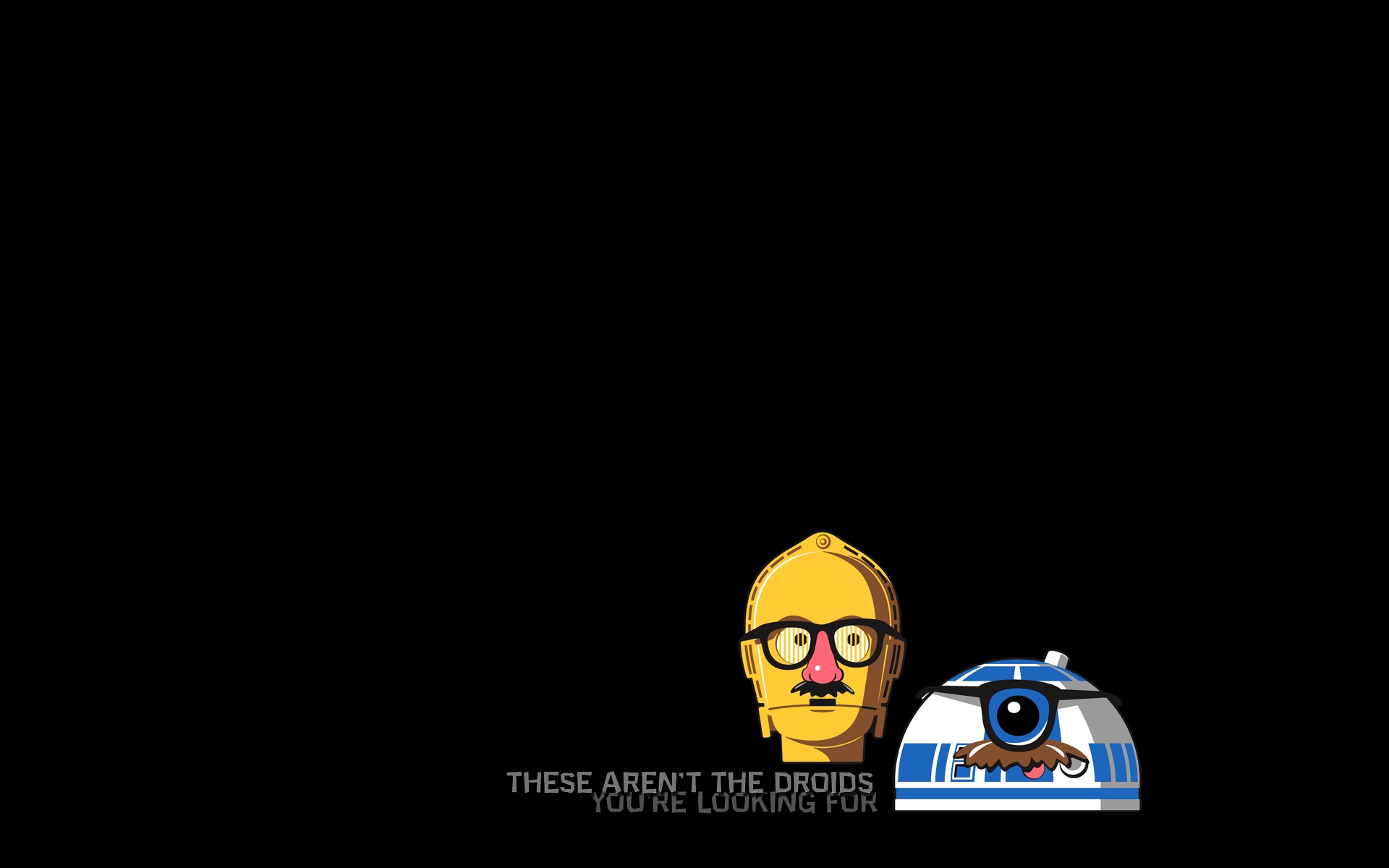 C-3PO and R2-D2 from Star Wars with disguises HD Wallpaper