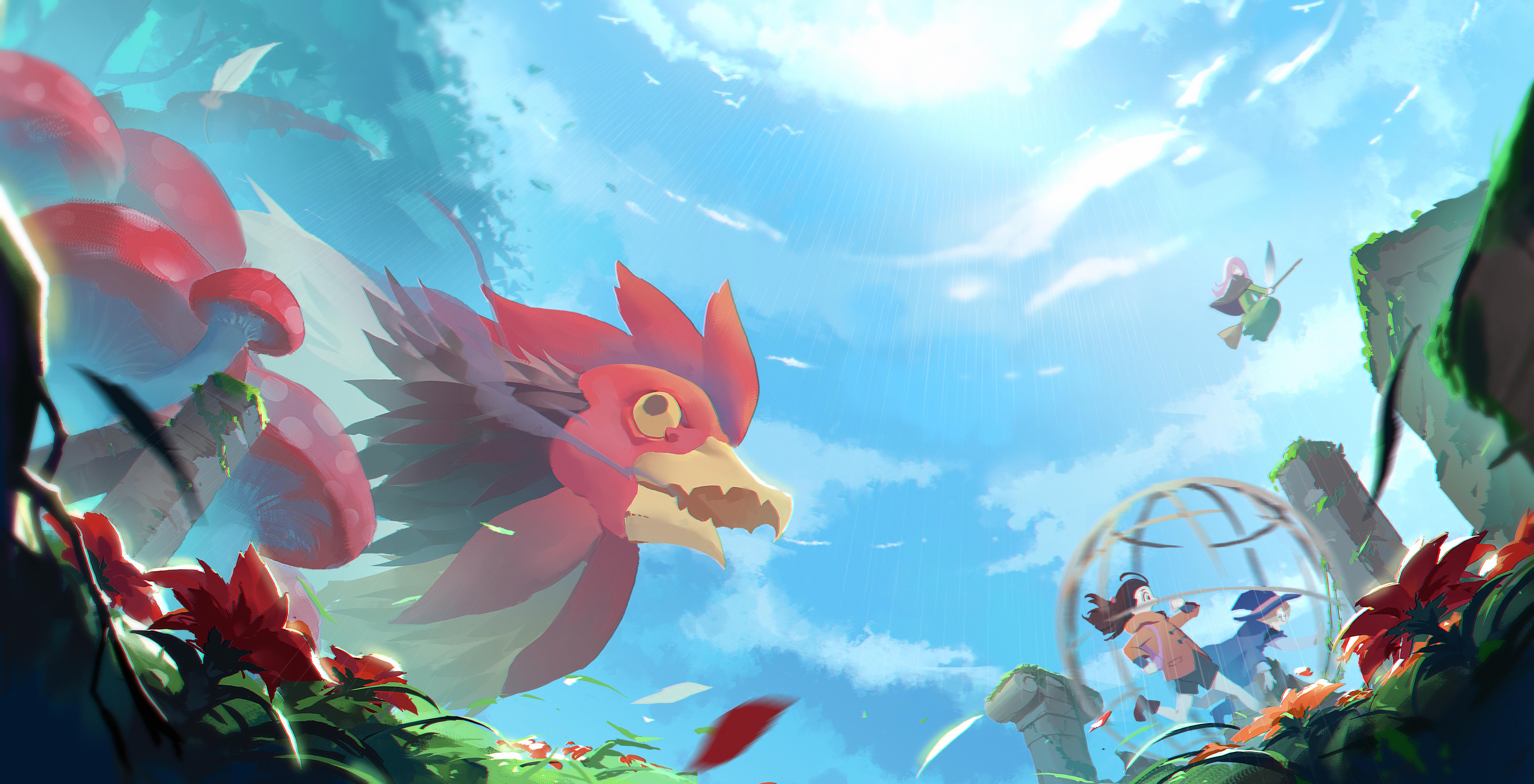 Atsuko Kagari and friends in a fantasy world HD Wallpaper