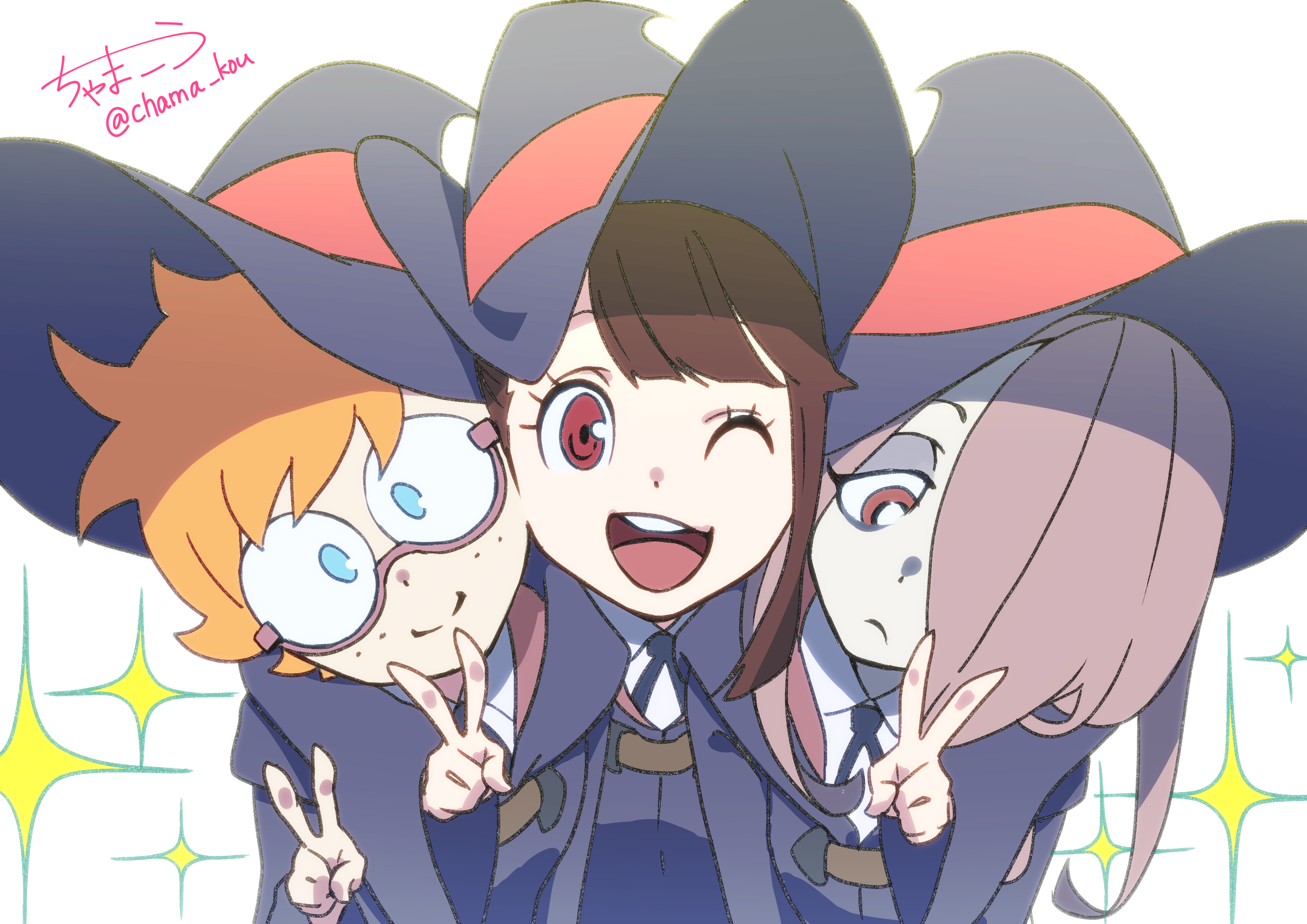 Three witches from Little Witch Academia HD Wallpaper