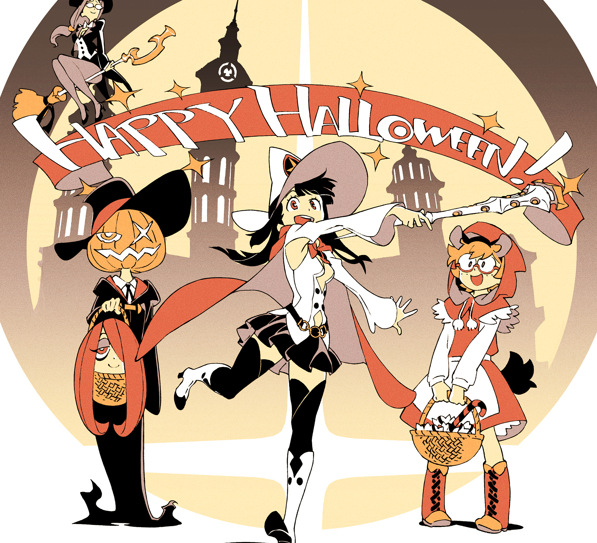 Little Witch Academia Halloween banner HD Wallpaper