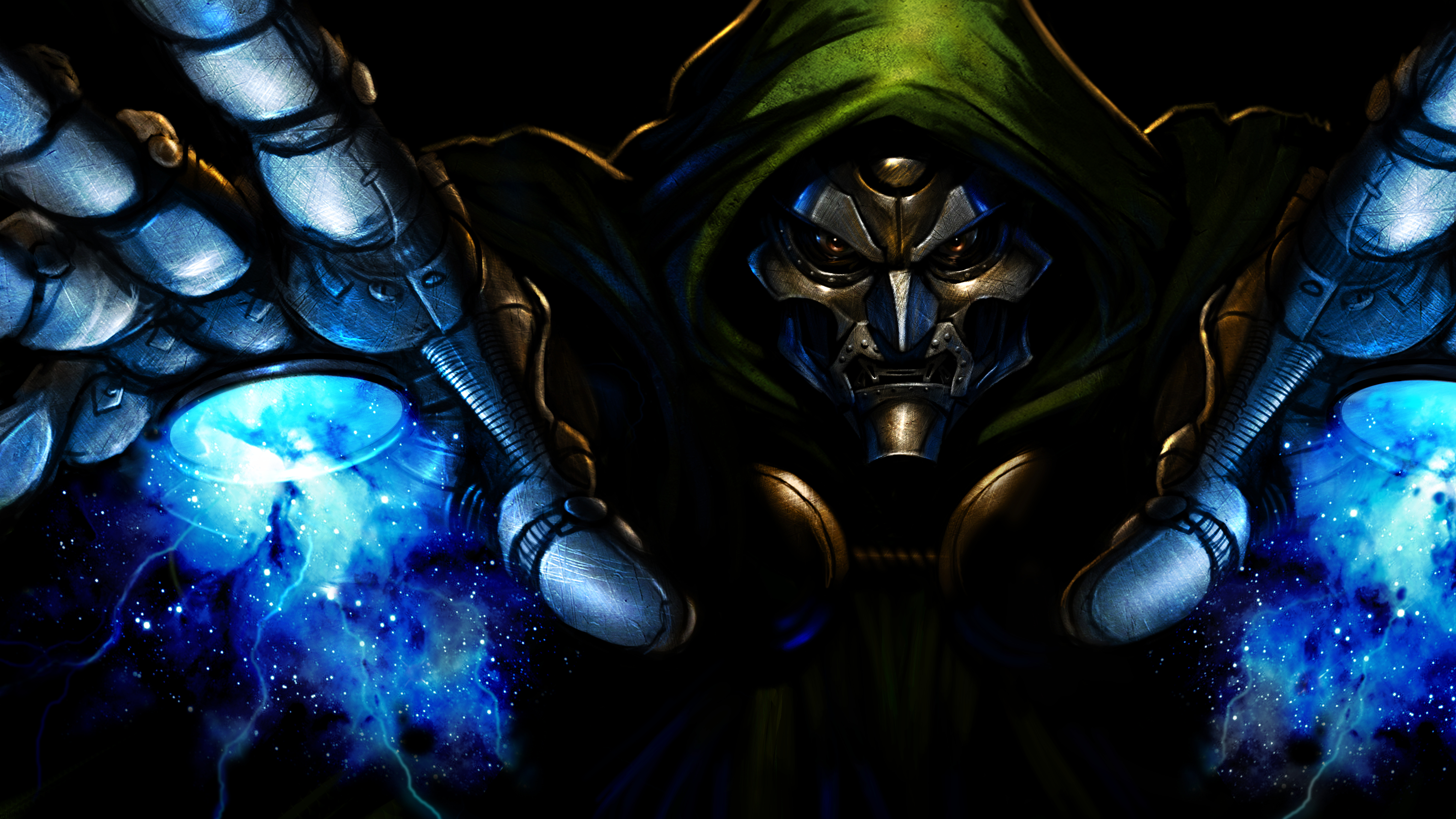 Doctor Doom with energy blasts HD Wallpaper