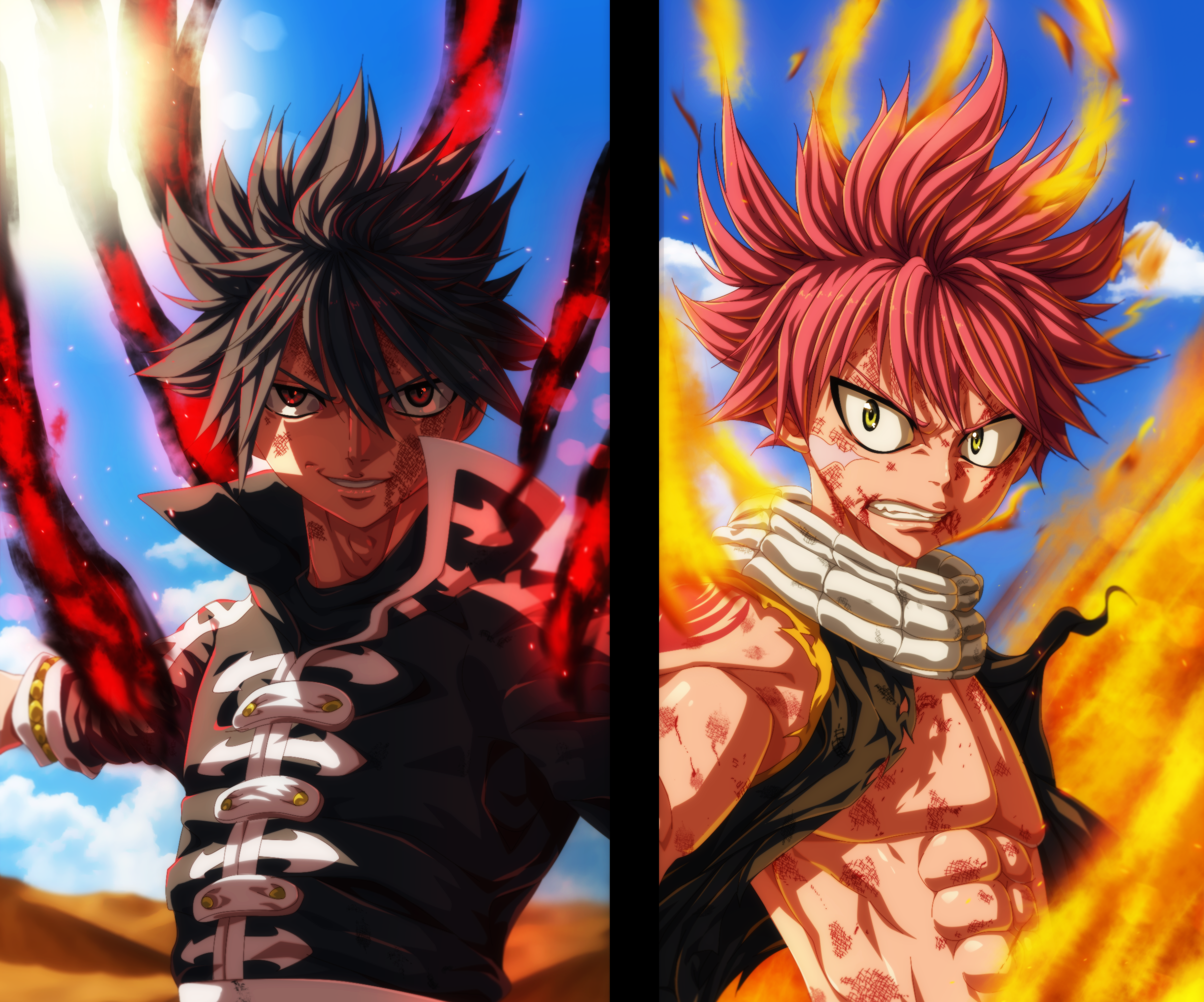 Gray Fullbuster and Natsu Dragneel from Fairy Tail HD Wallpaper