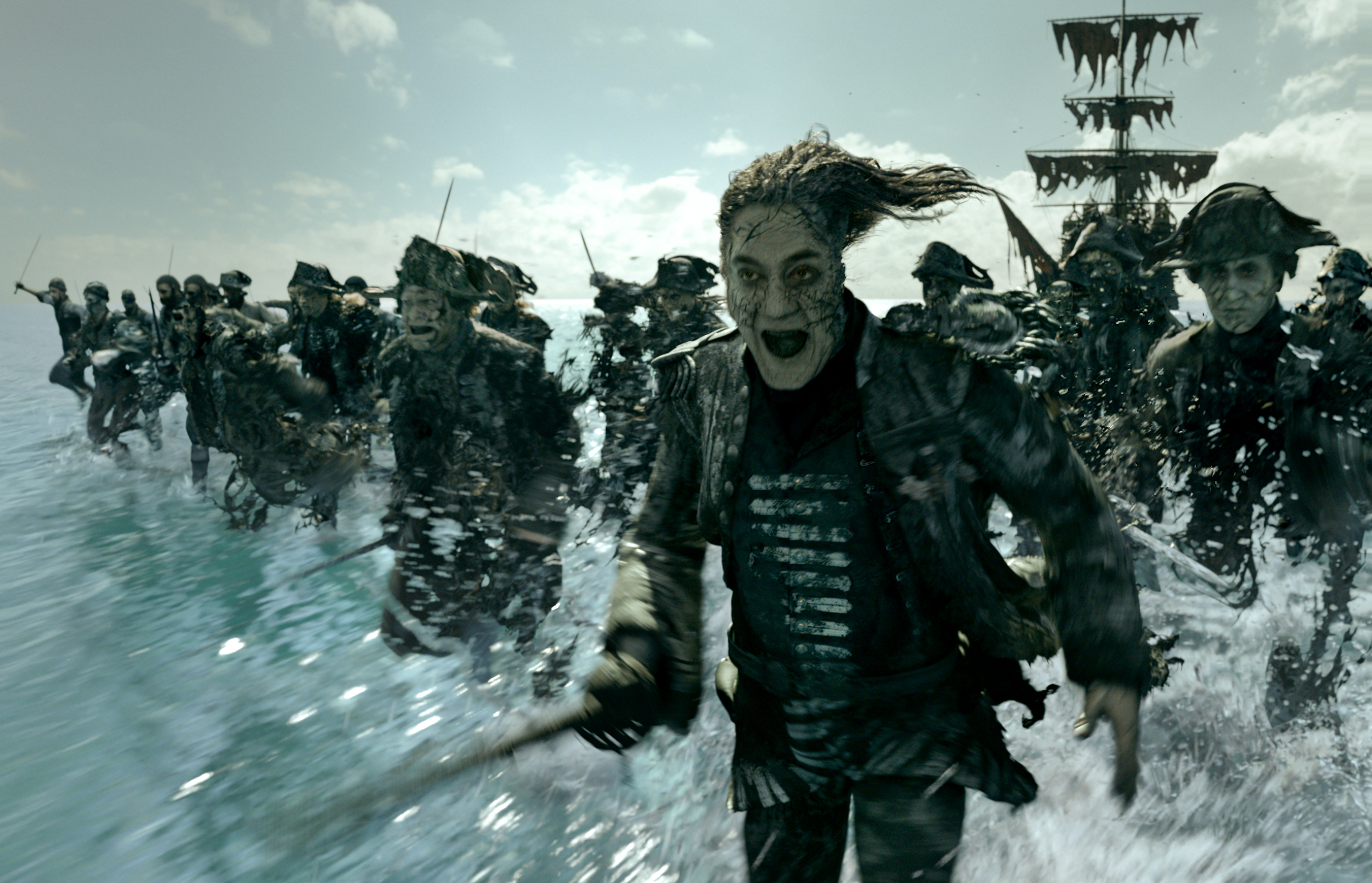 Captain Salazar and his undead crew from Pirates of the Caribbean HD Wallpaper