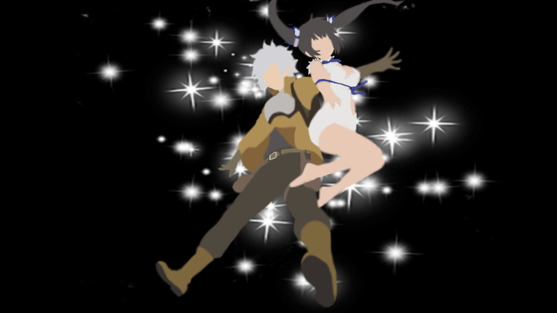 Bell Cranel and Hestia from DanMachi HD Wallpaper