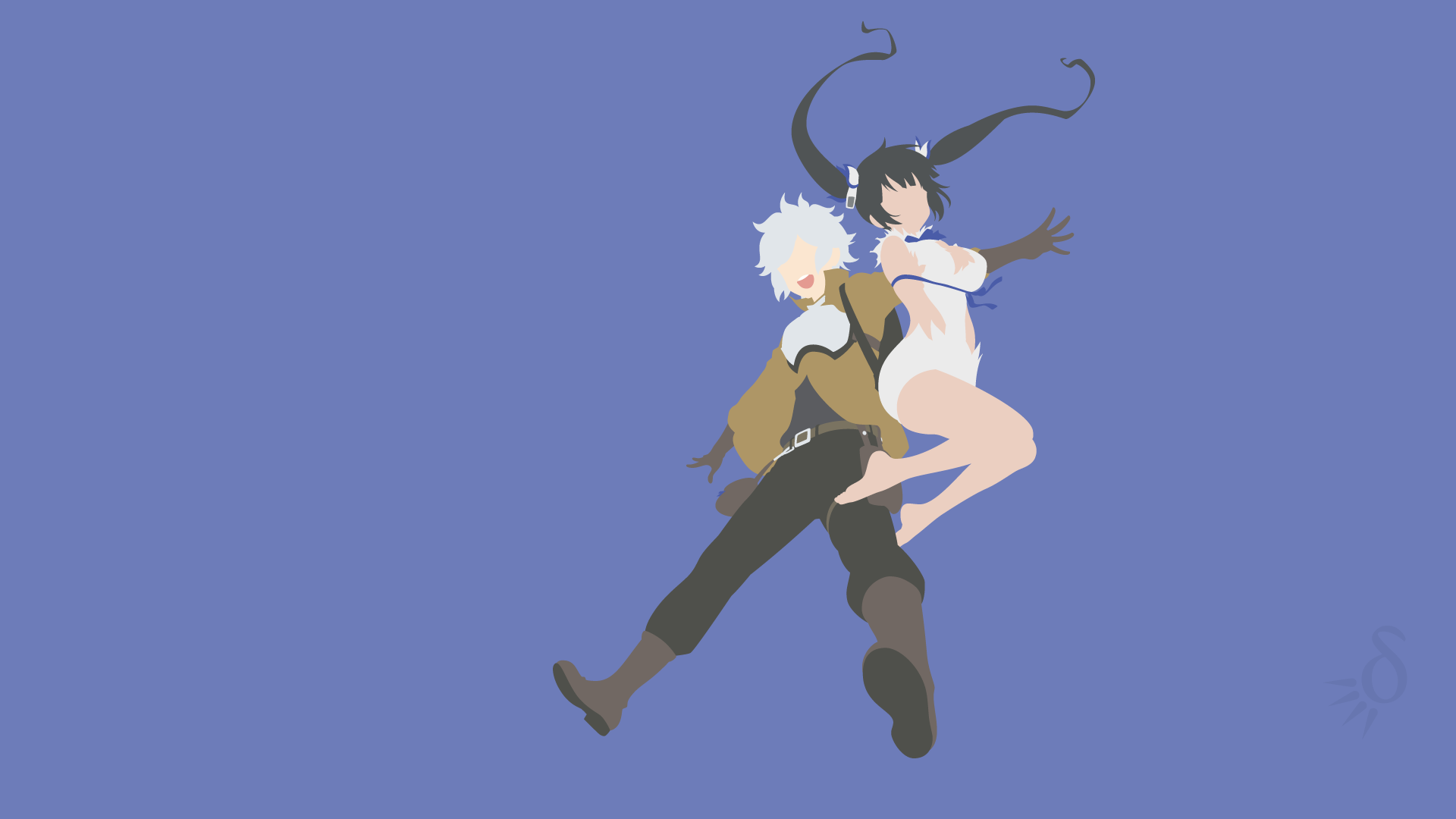 Bell Cranel and Hestia from DanMachi HD Wallpaper