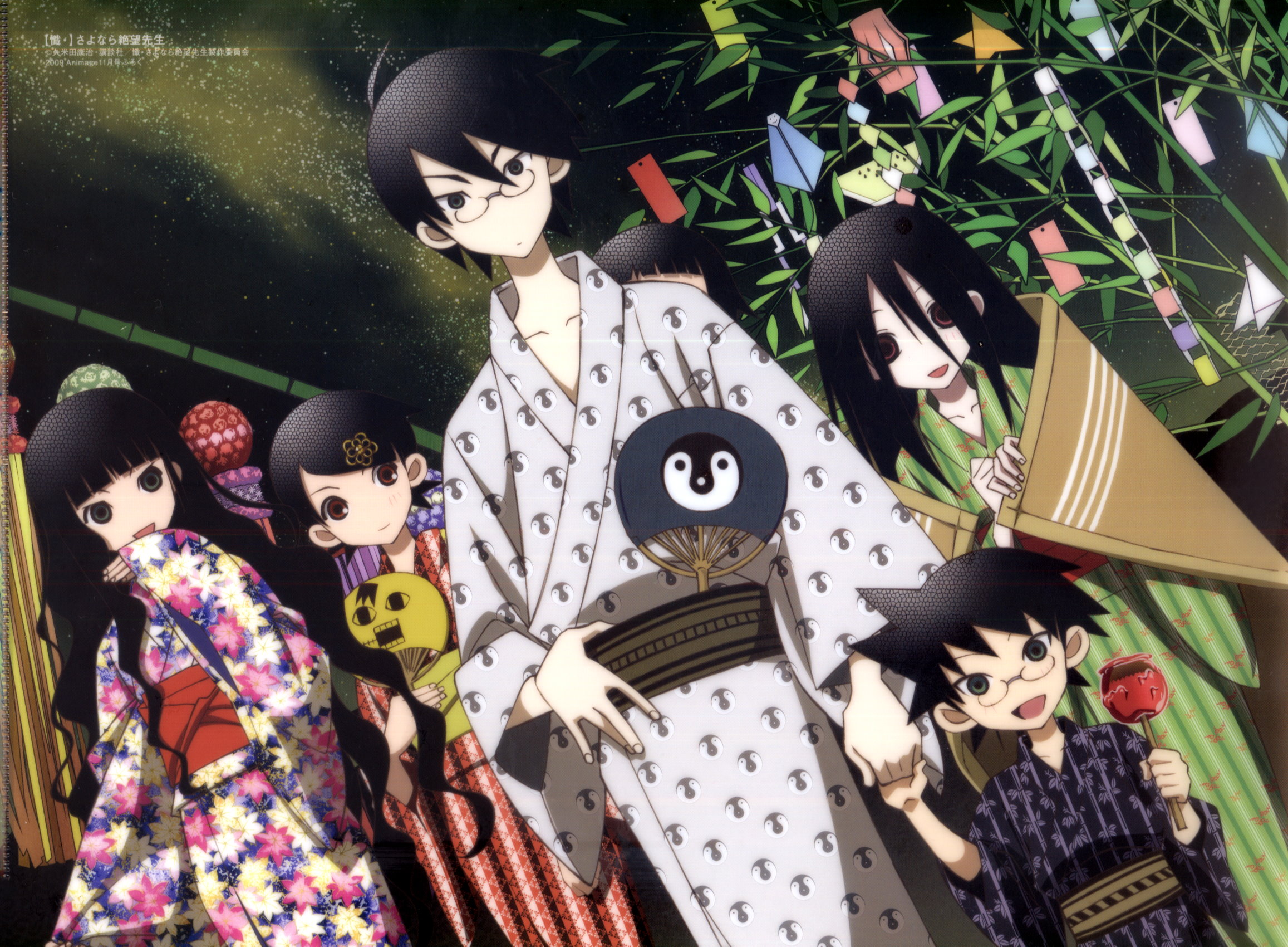 Characters in Yukata at Tanabata Festival HD Wallpaper