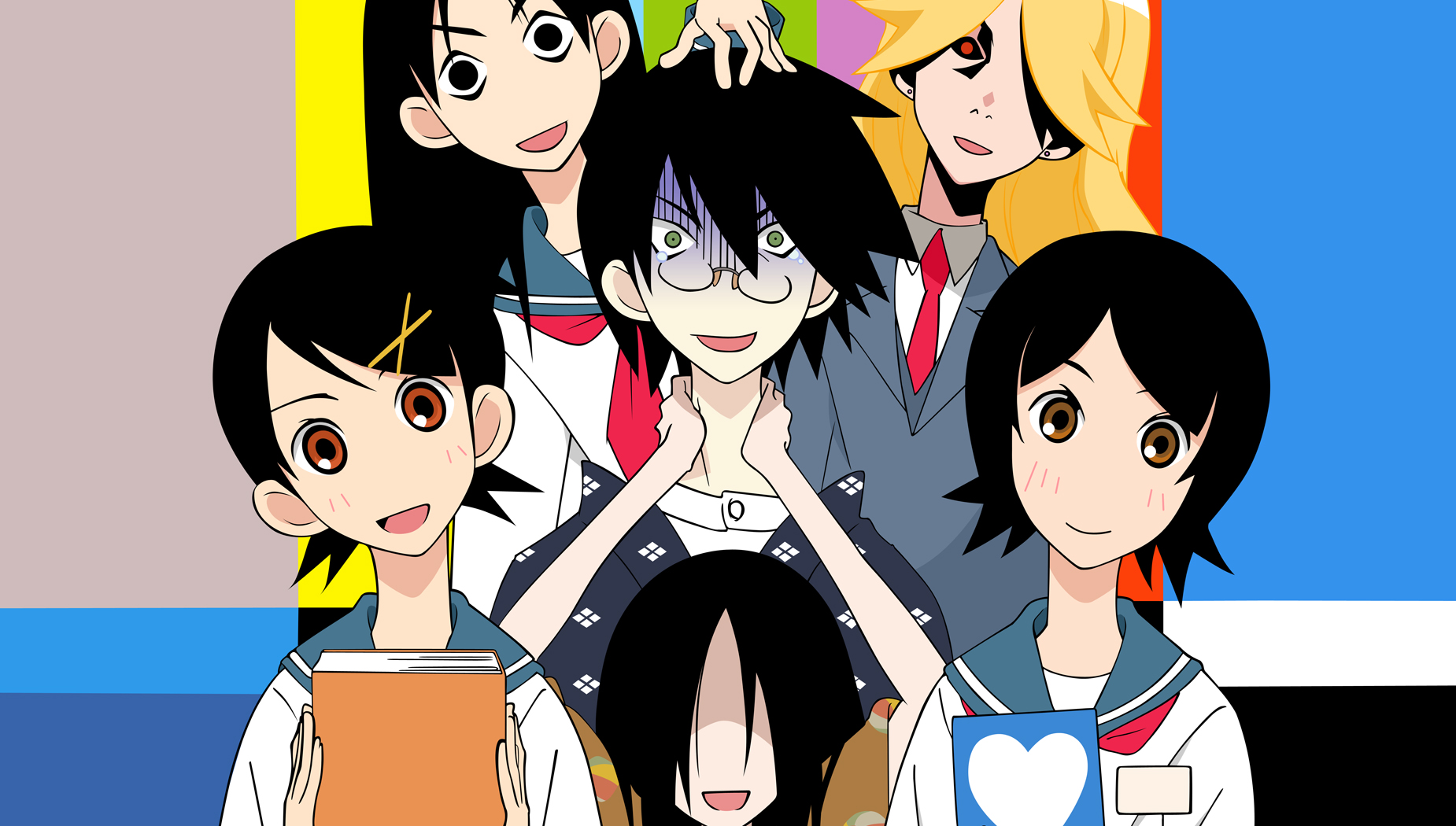 Nozomu Itoshiki and friends from Sayonara, Zetsubou-Sensei HD Wallpaper