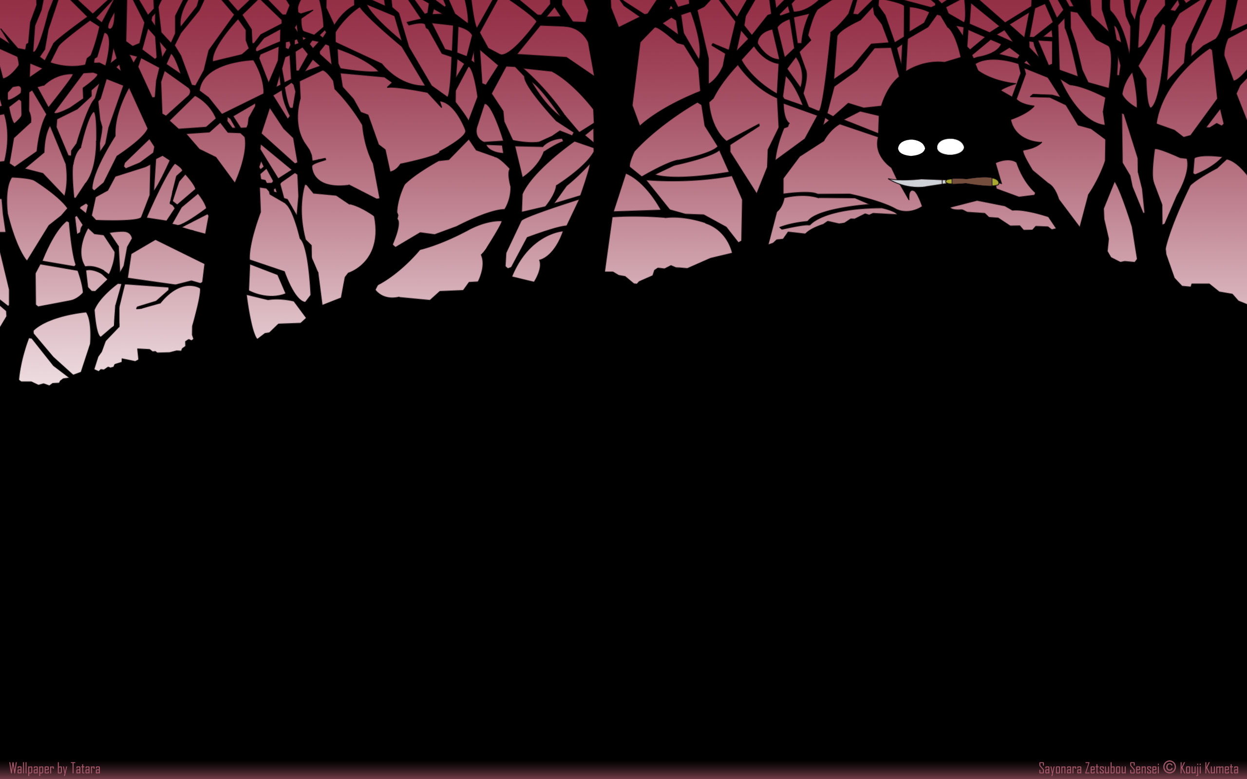 Nozomu Itoshiki with knife in dark forest HD Wallpaper