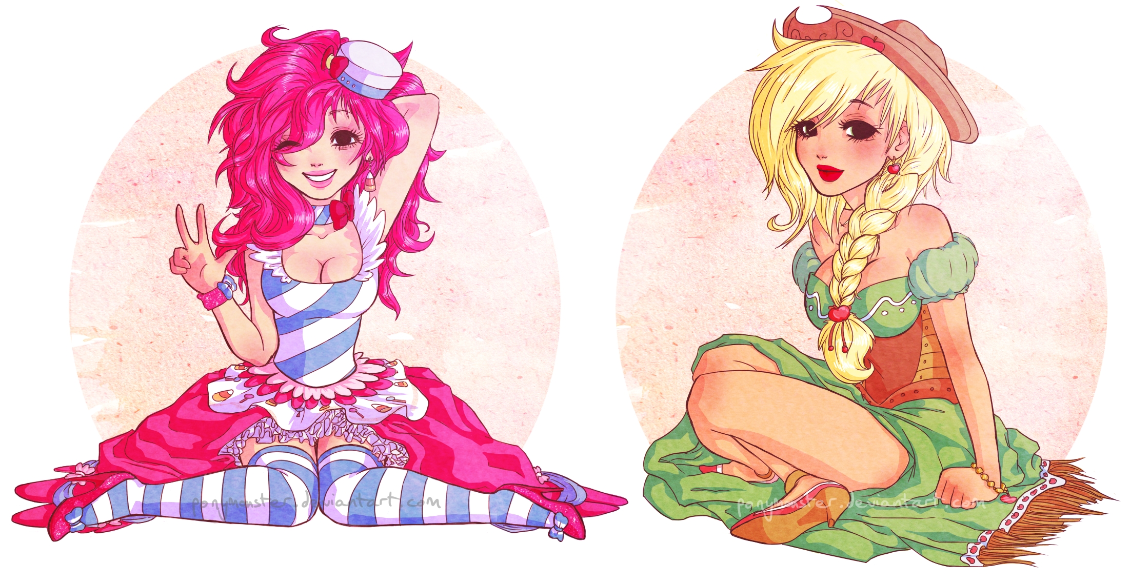Pinkie Pie and Applejack from My Little Pony HD Wallpaper