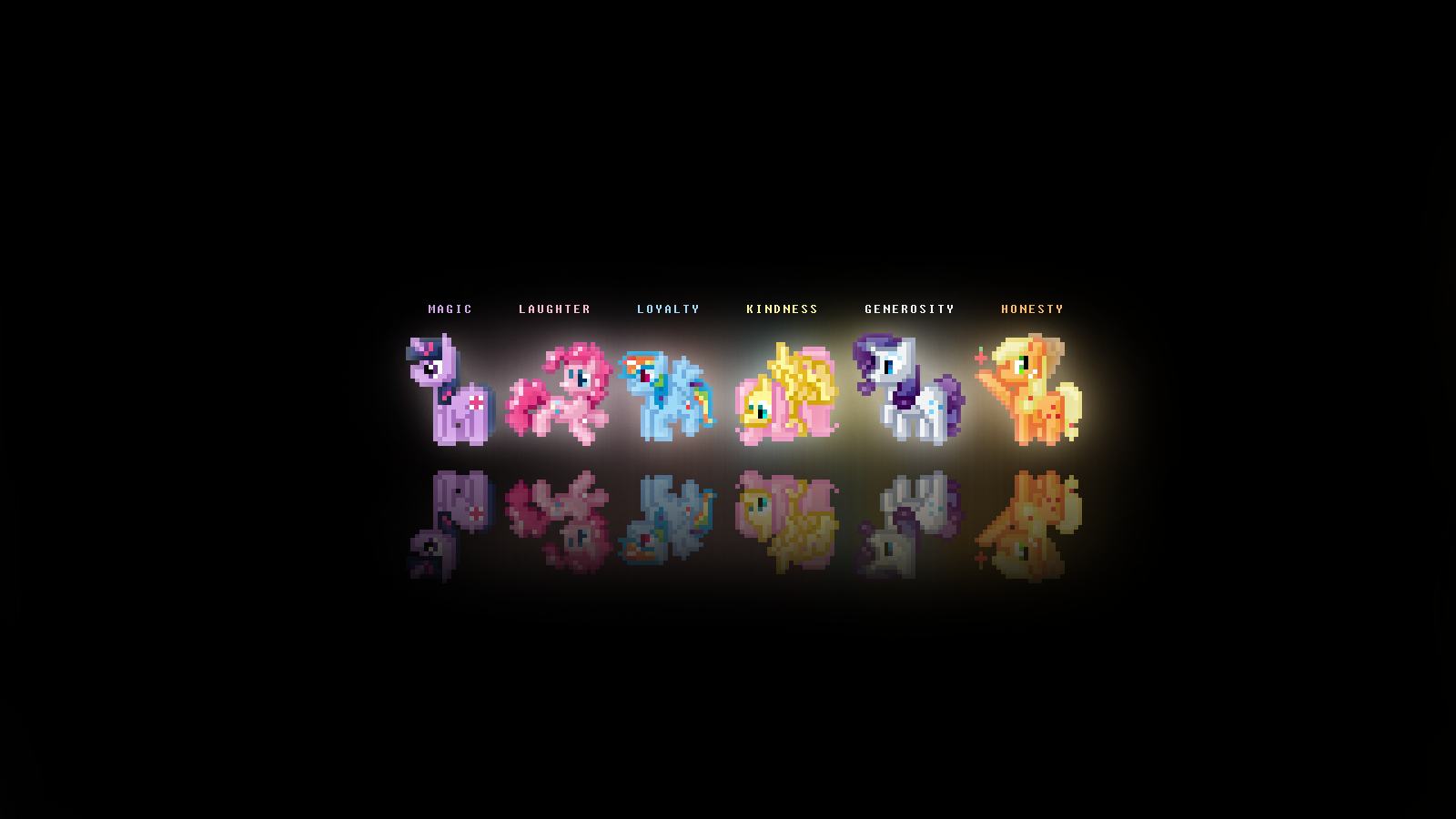My Little Pony pixel art characters HD Wallpaper