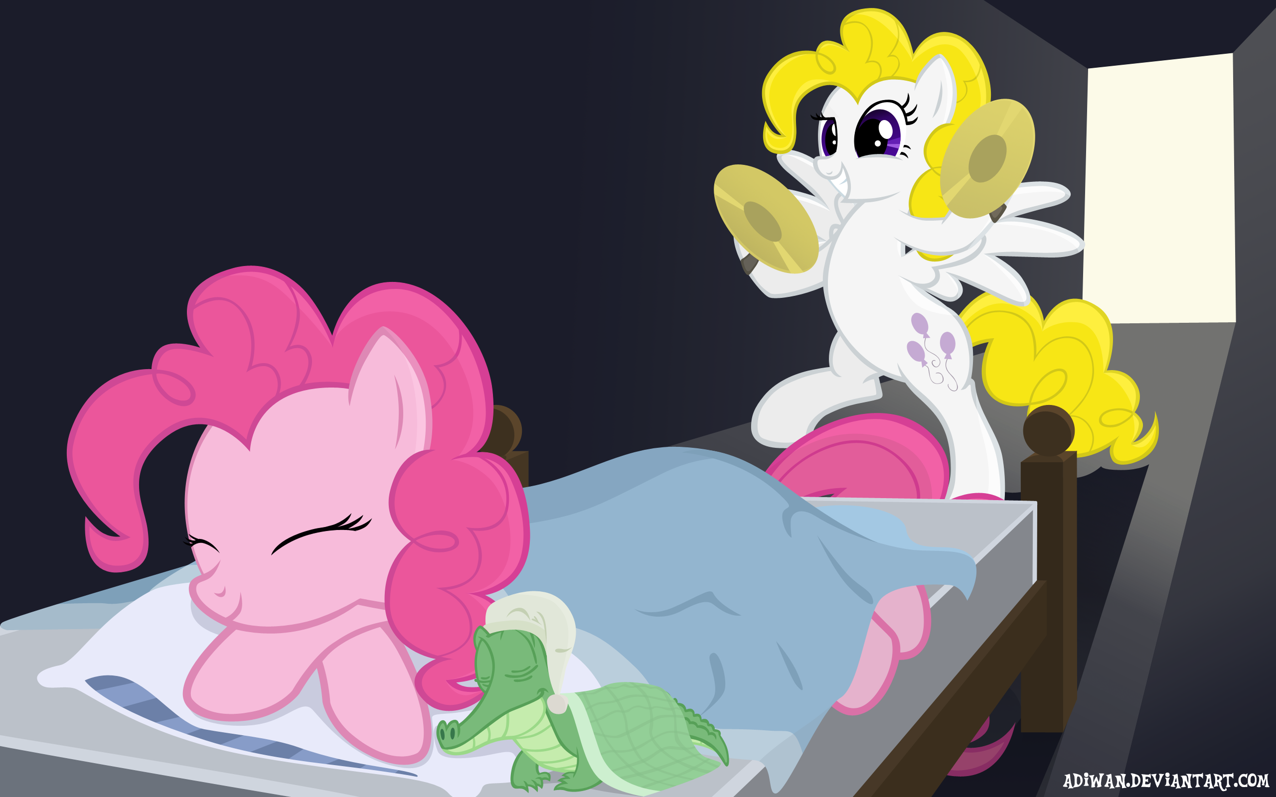 Pinkie Pie and a pony with cymbals HD Wallpaper