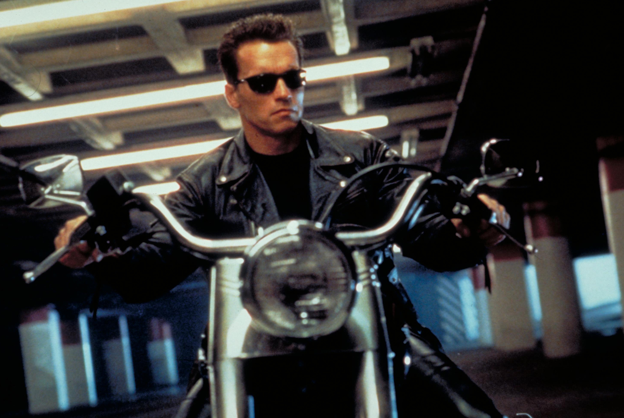 The Terminator on a Motorcycle HD Wallpaper
