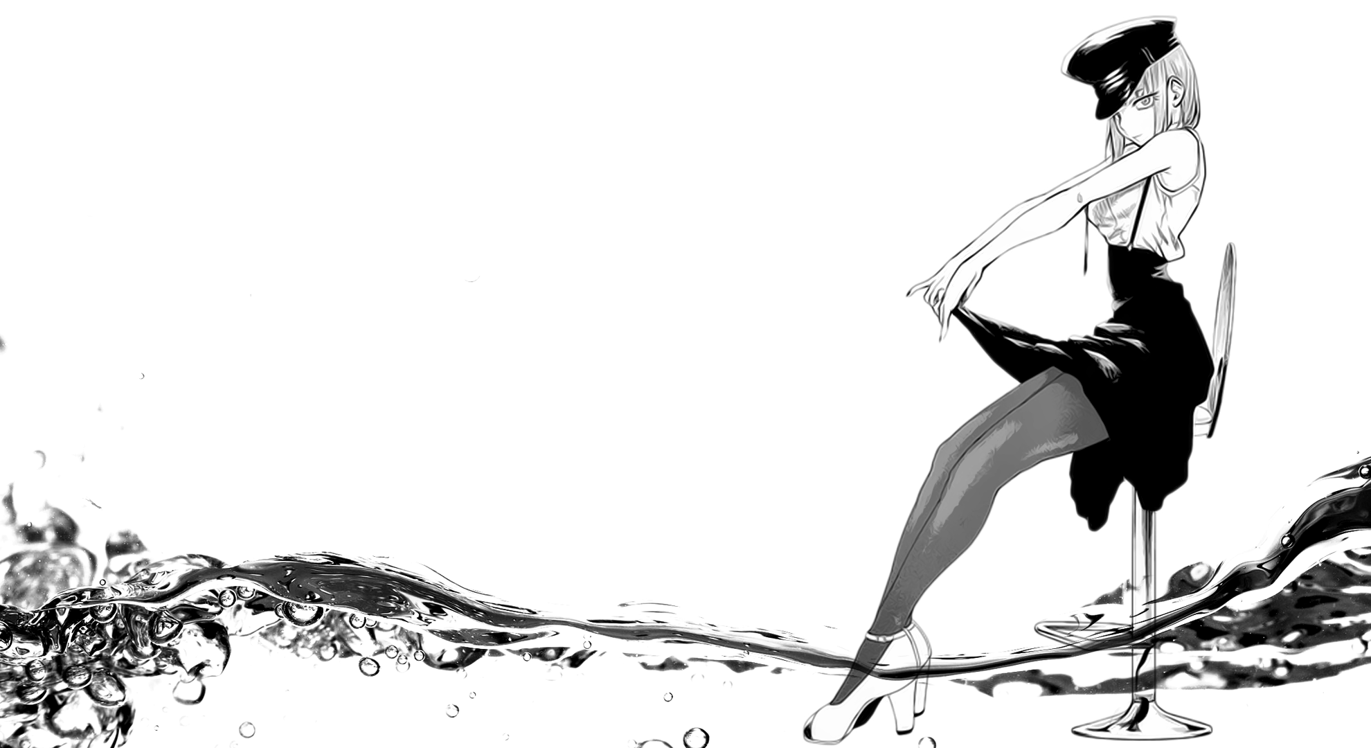 Shidare Hotaru sitting by water HD Wallpaper