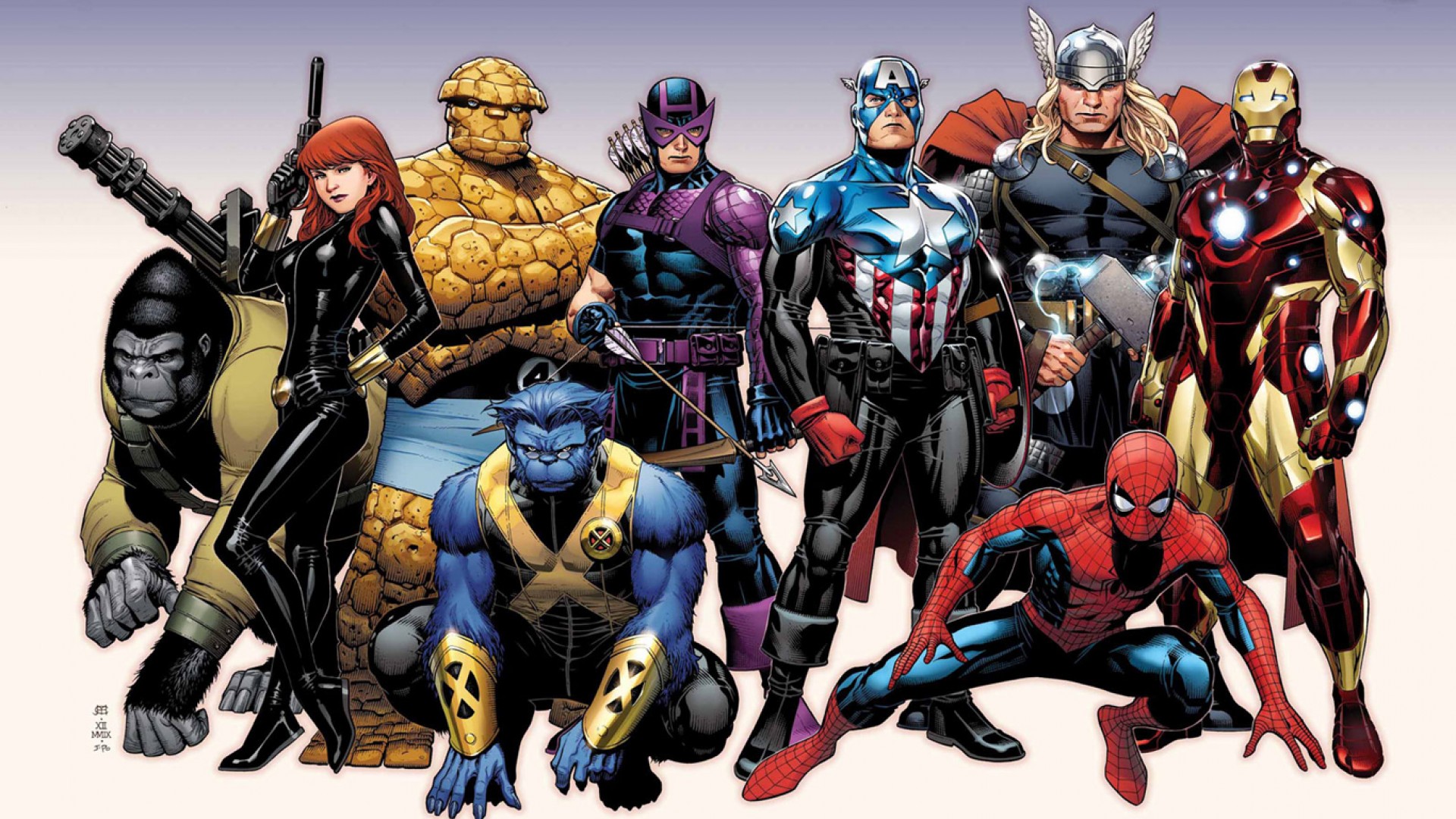 Marvel Comics Avengers and X-Men characters HD Wallpaper