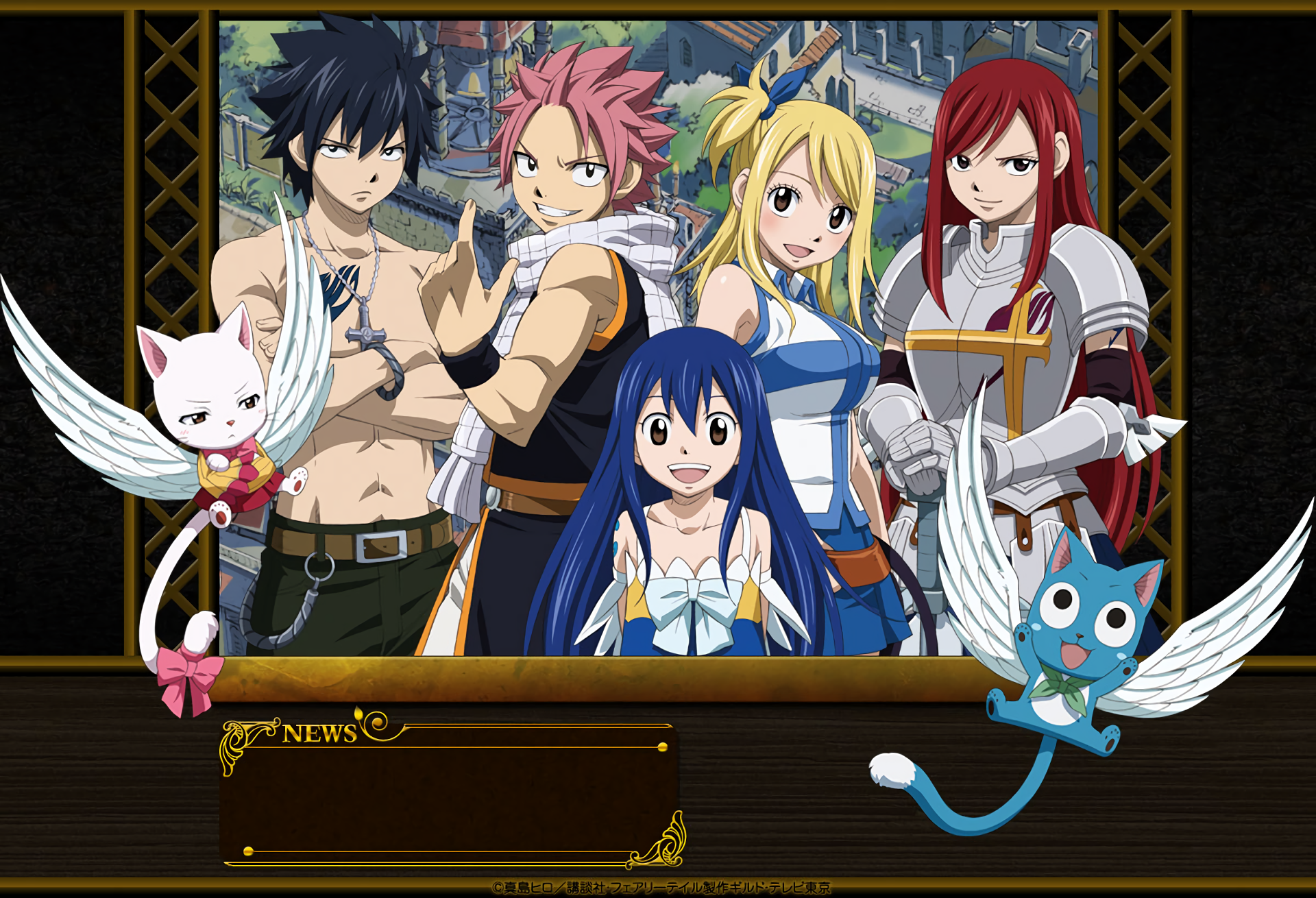Fairy Tail characters with Happy and Carla HD Wallpaper