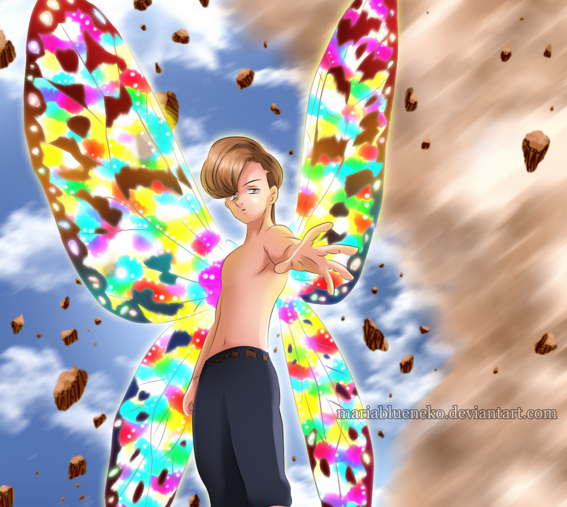 King from The Seven Deadly Sins with butterfly wings HD Wallpaper