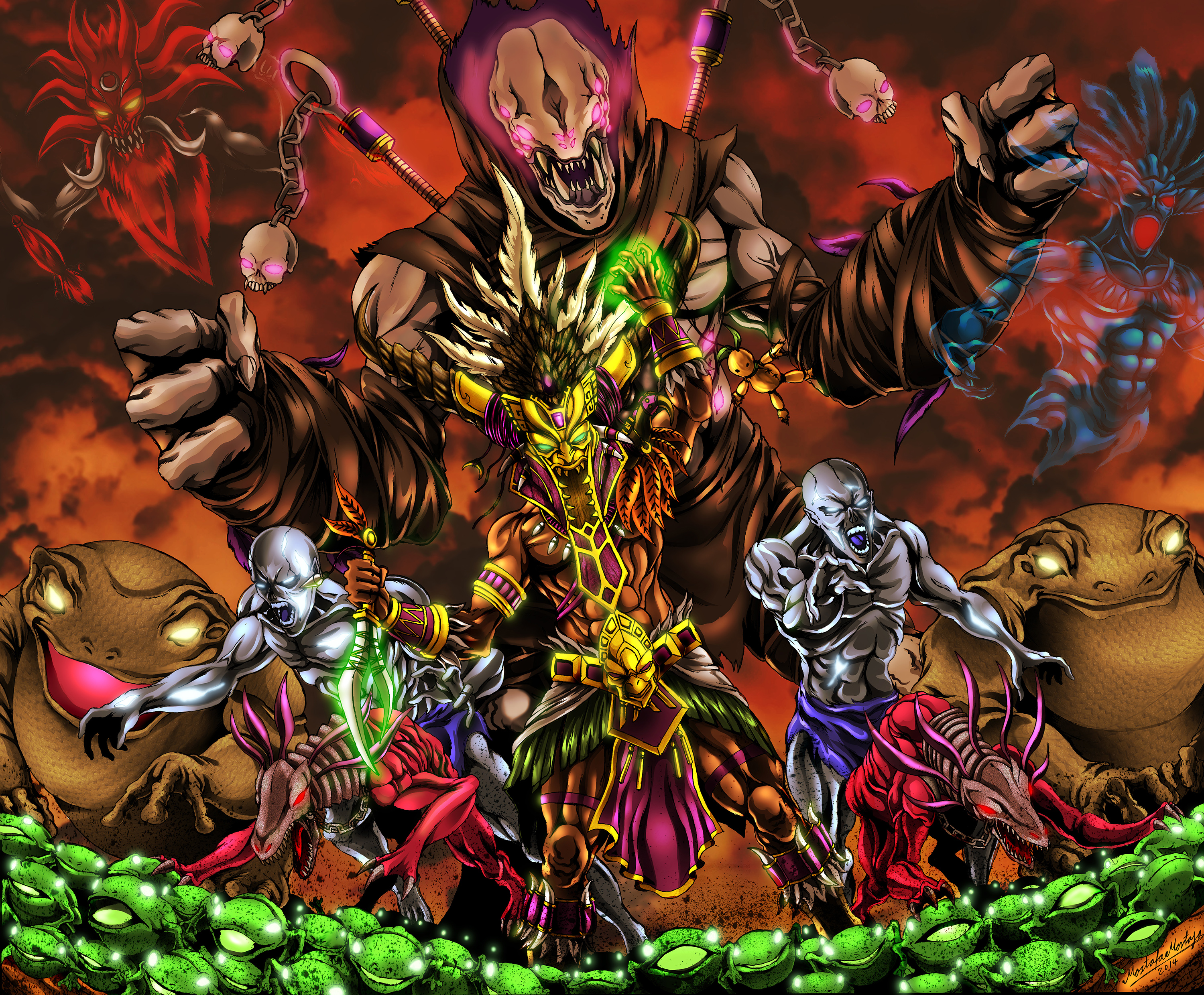 Witch Doctor from Diablo III with creatures HD Wallpaper