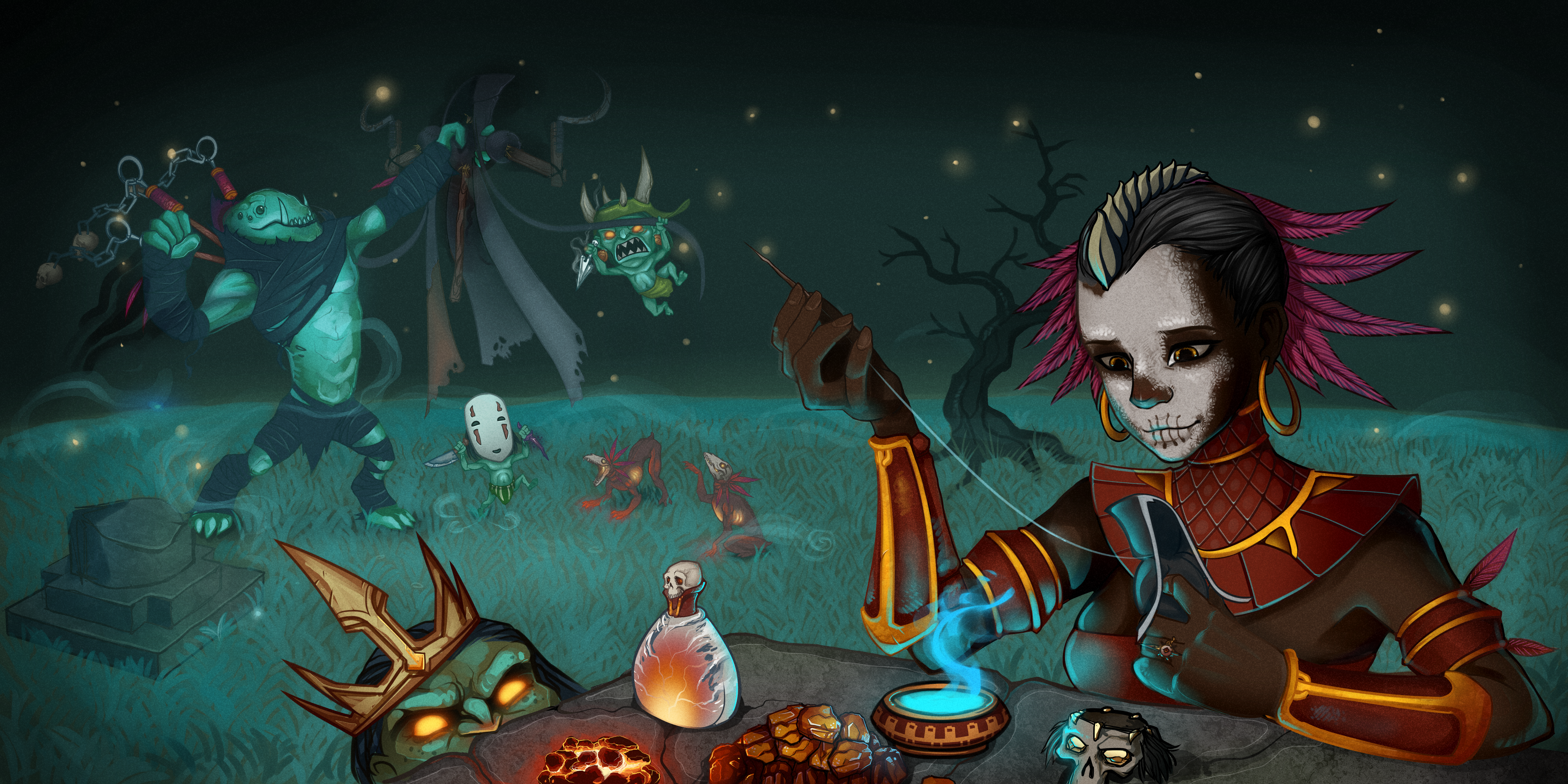 Witch Doctor from Diablo III in a mystical scene HD Wallpaper