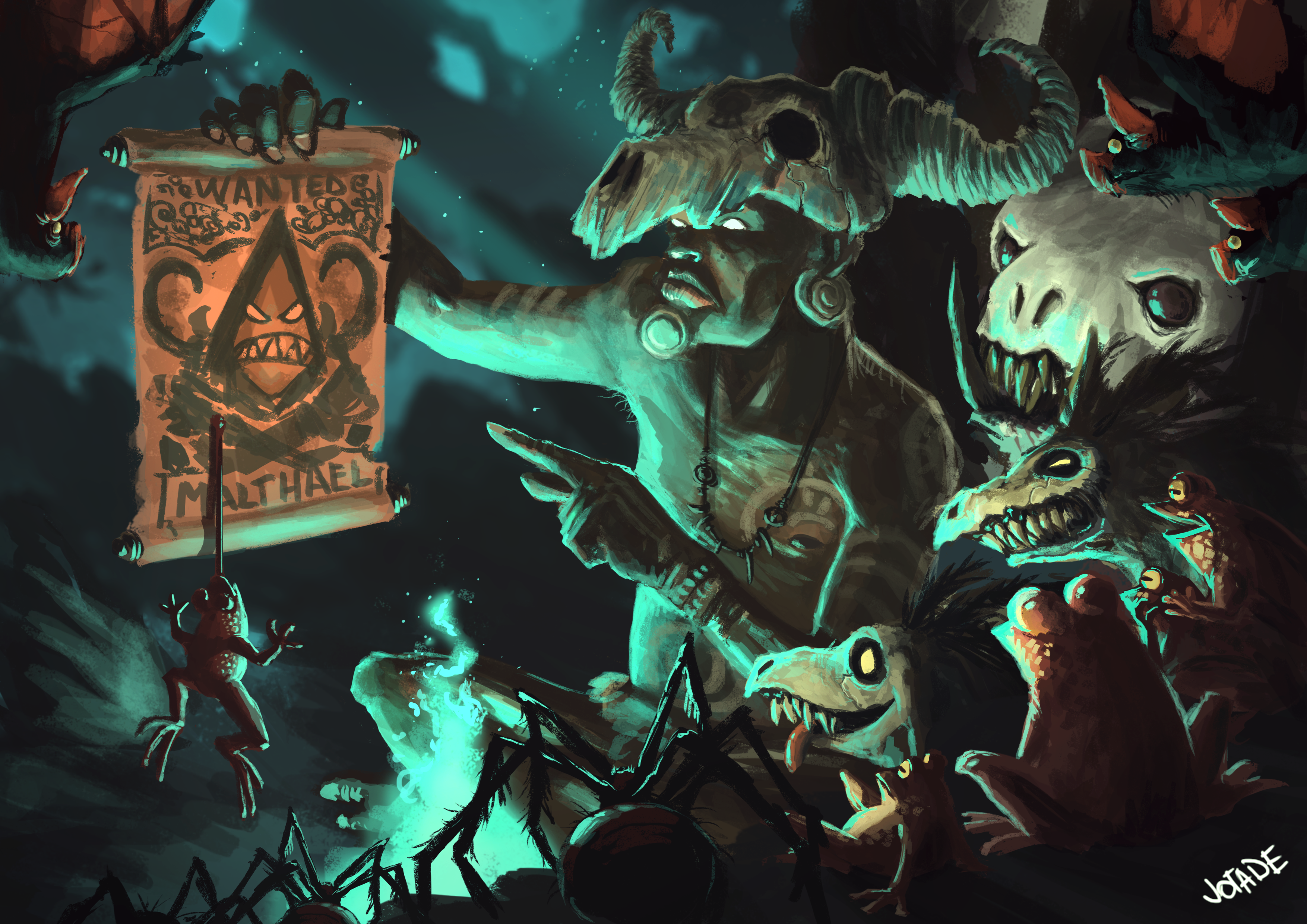 Witch Doctor from Diablo III holding a wanted poster HD Wallpaper