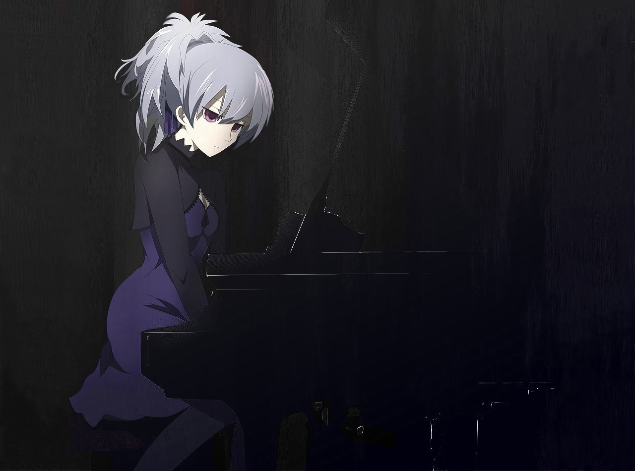 Yin from Darker Than Black playing piano HD Wallpaper