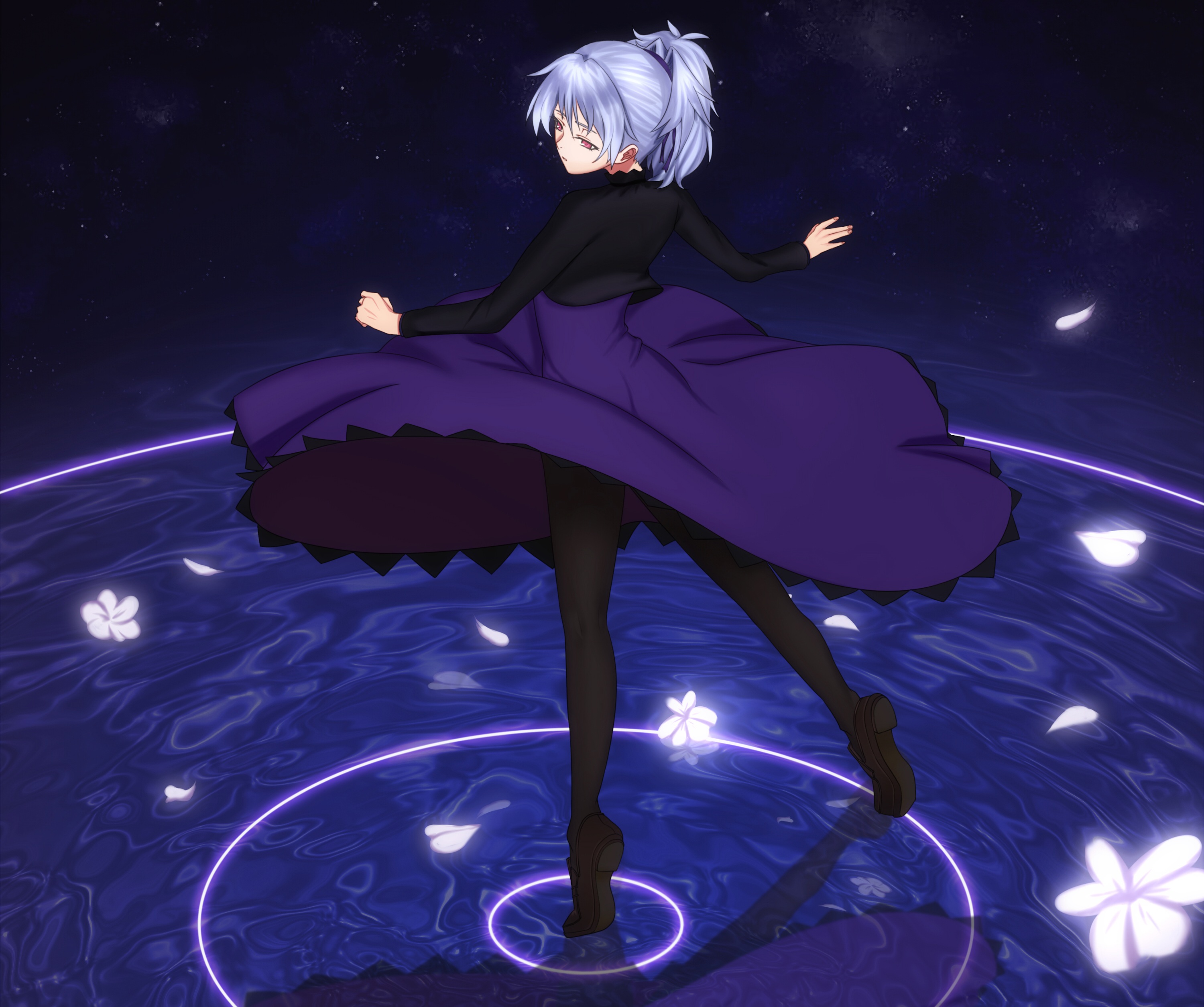 Yin from Darker Than Black dancing on water HD Wallpaper