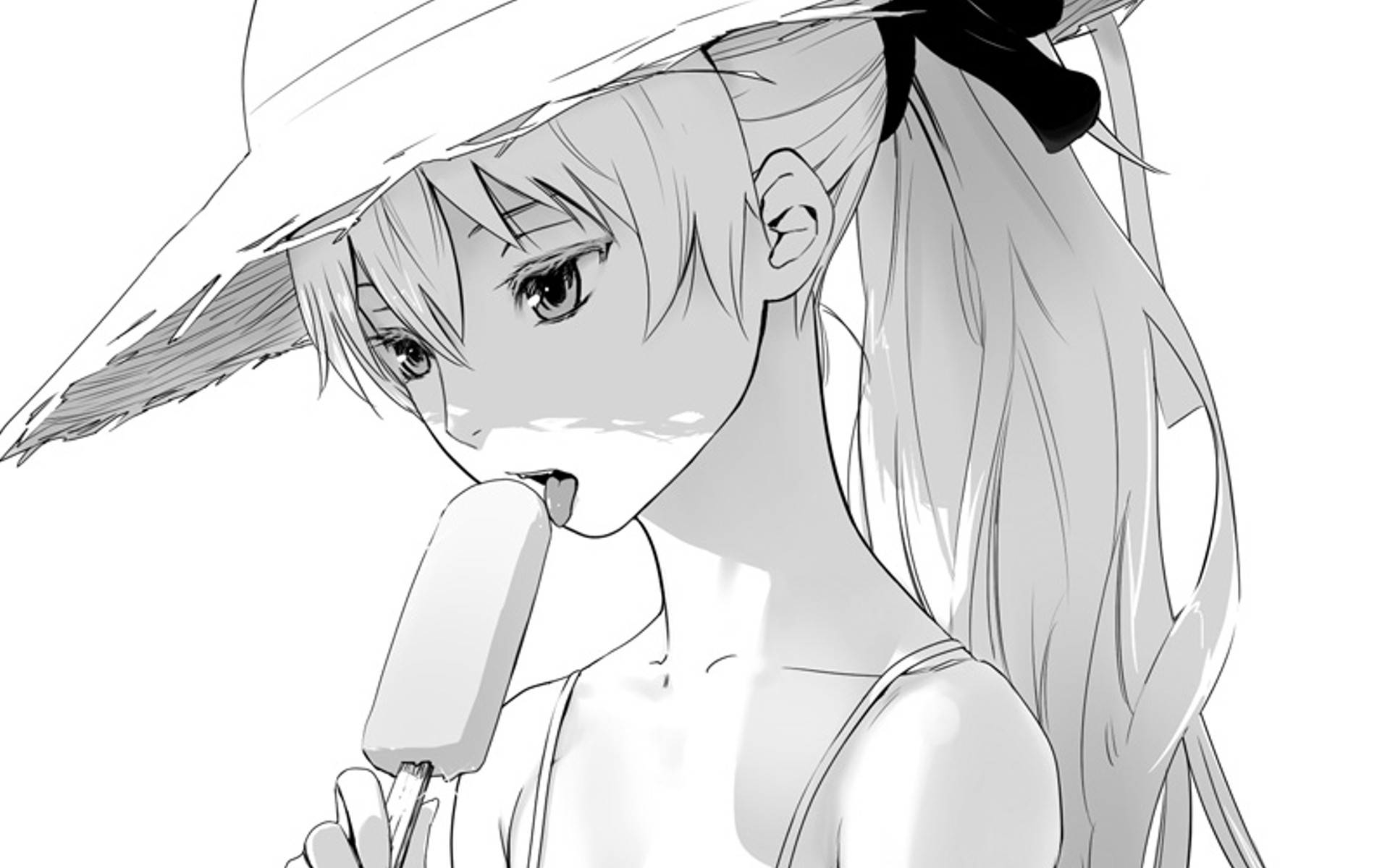 Yin from Darker Than Black eating popsicle HD Wallpaper