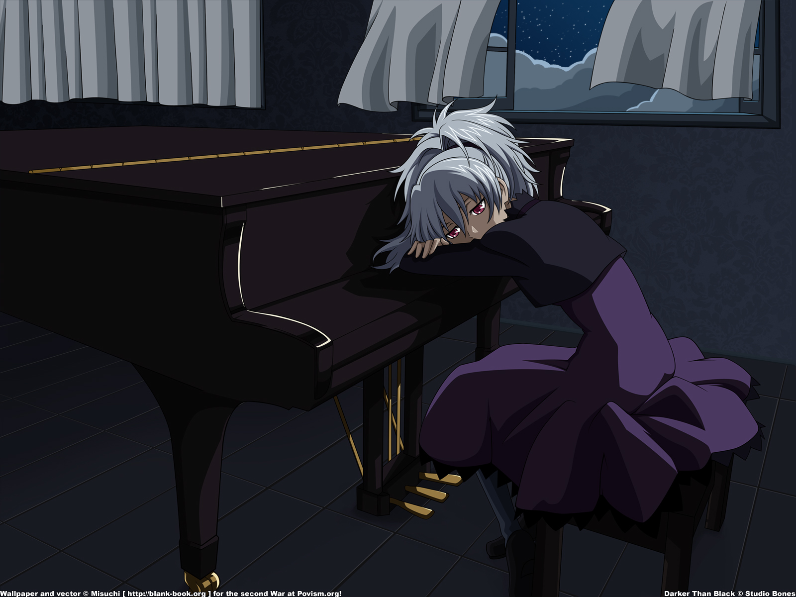 Yin from Darker Than Black at a piano HD Wallpaper