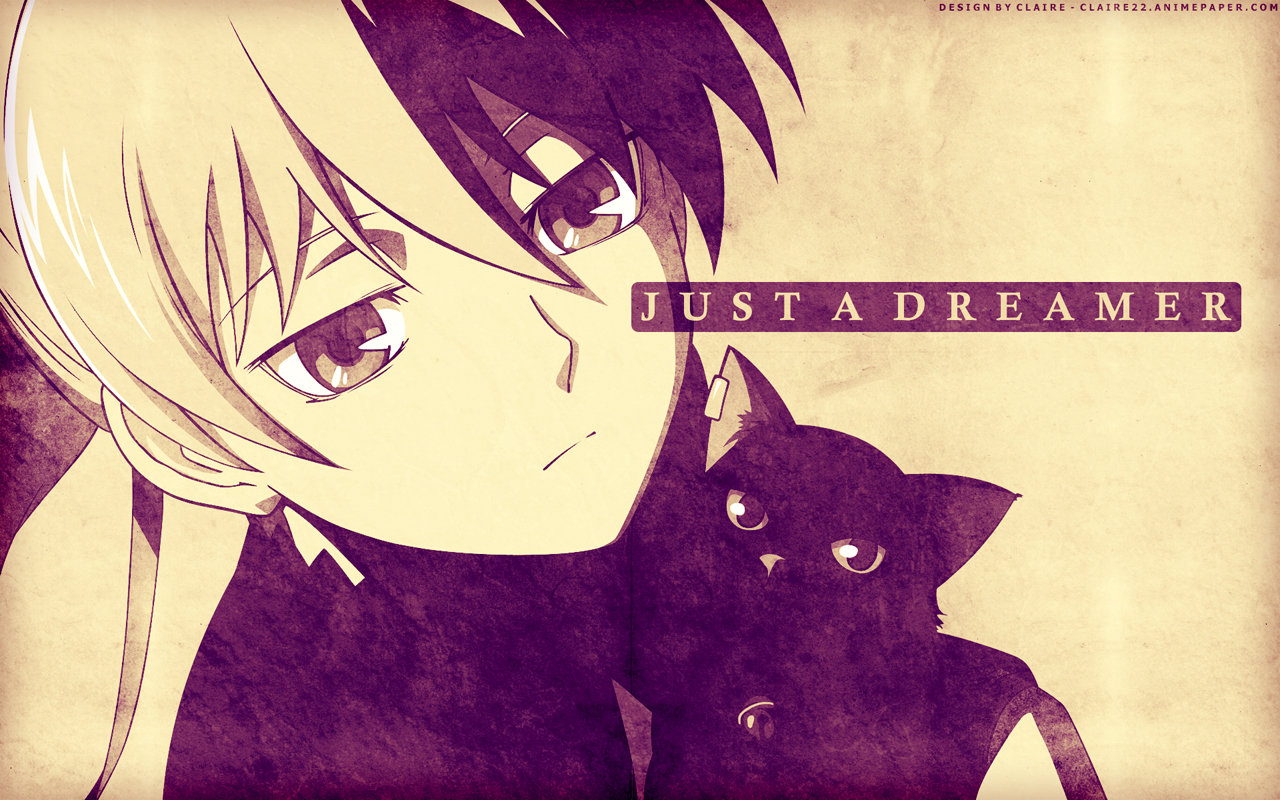 Yin from Darker Than Black with a cat HD Wallpaper