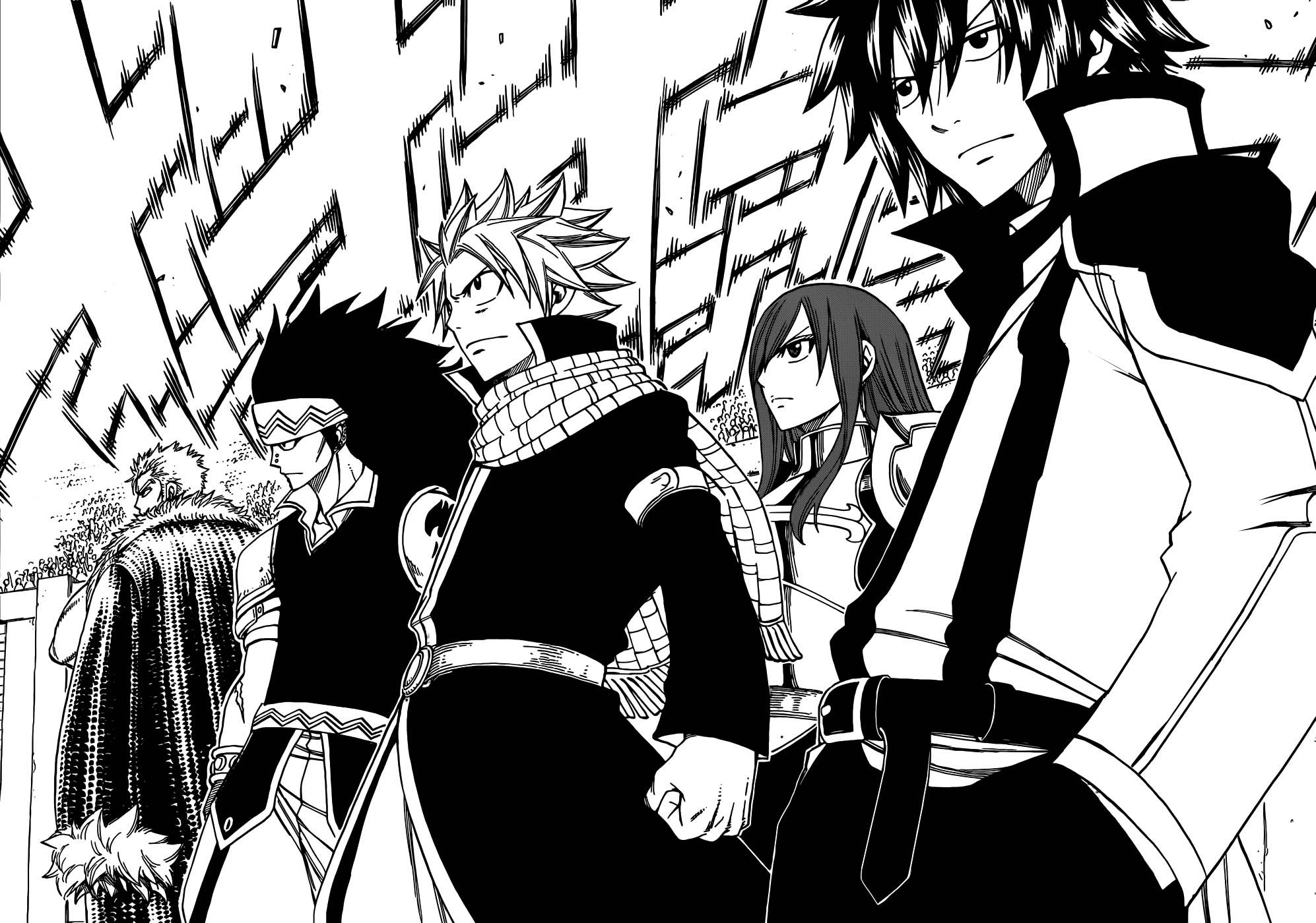 Fairy Tail characters standing together HD Wallpaper