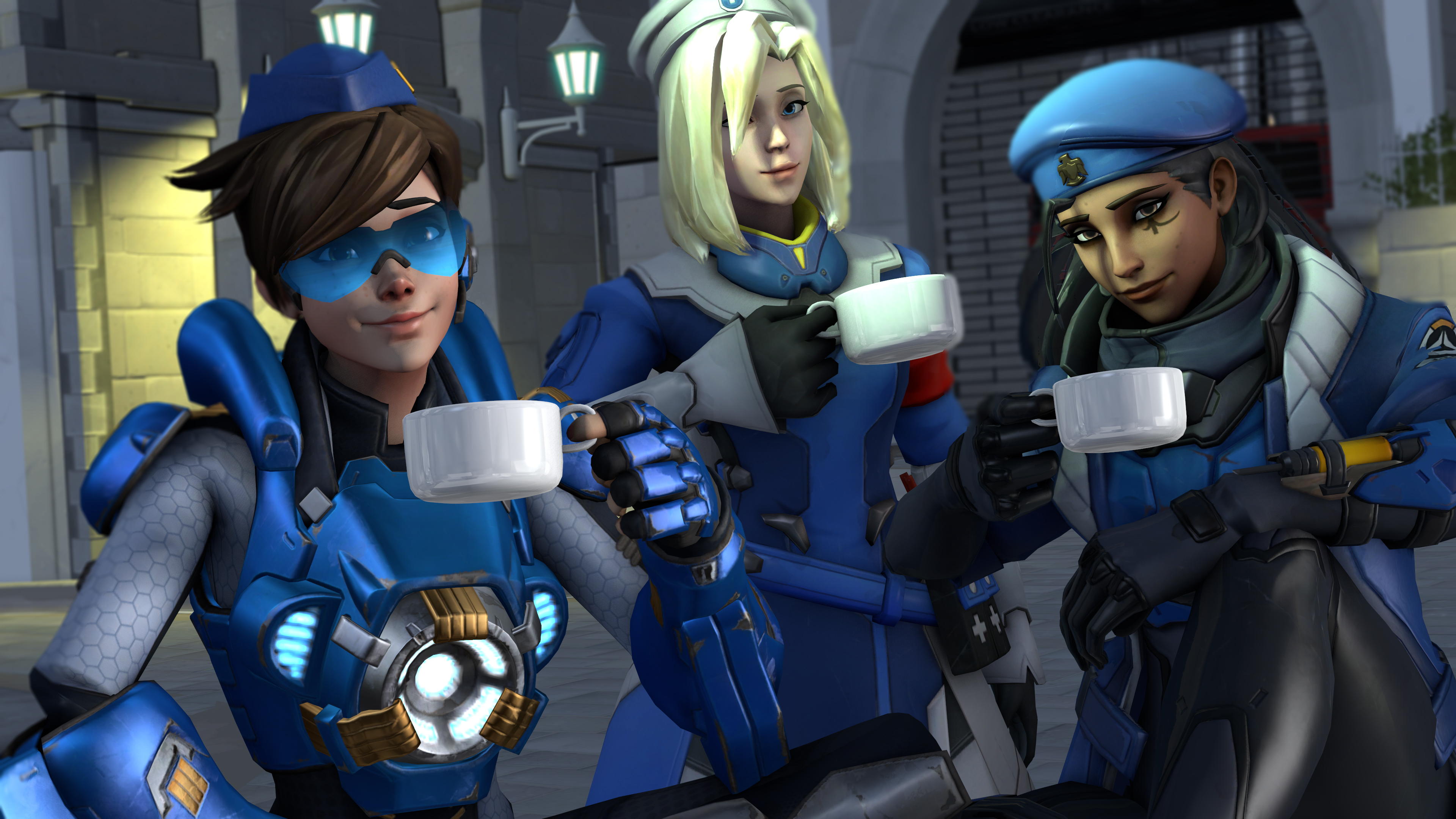 Tracer, Mercy, and Ana from Overwatch HD Wallpaper